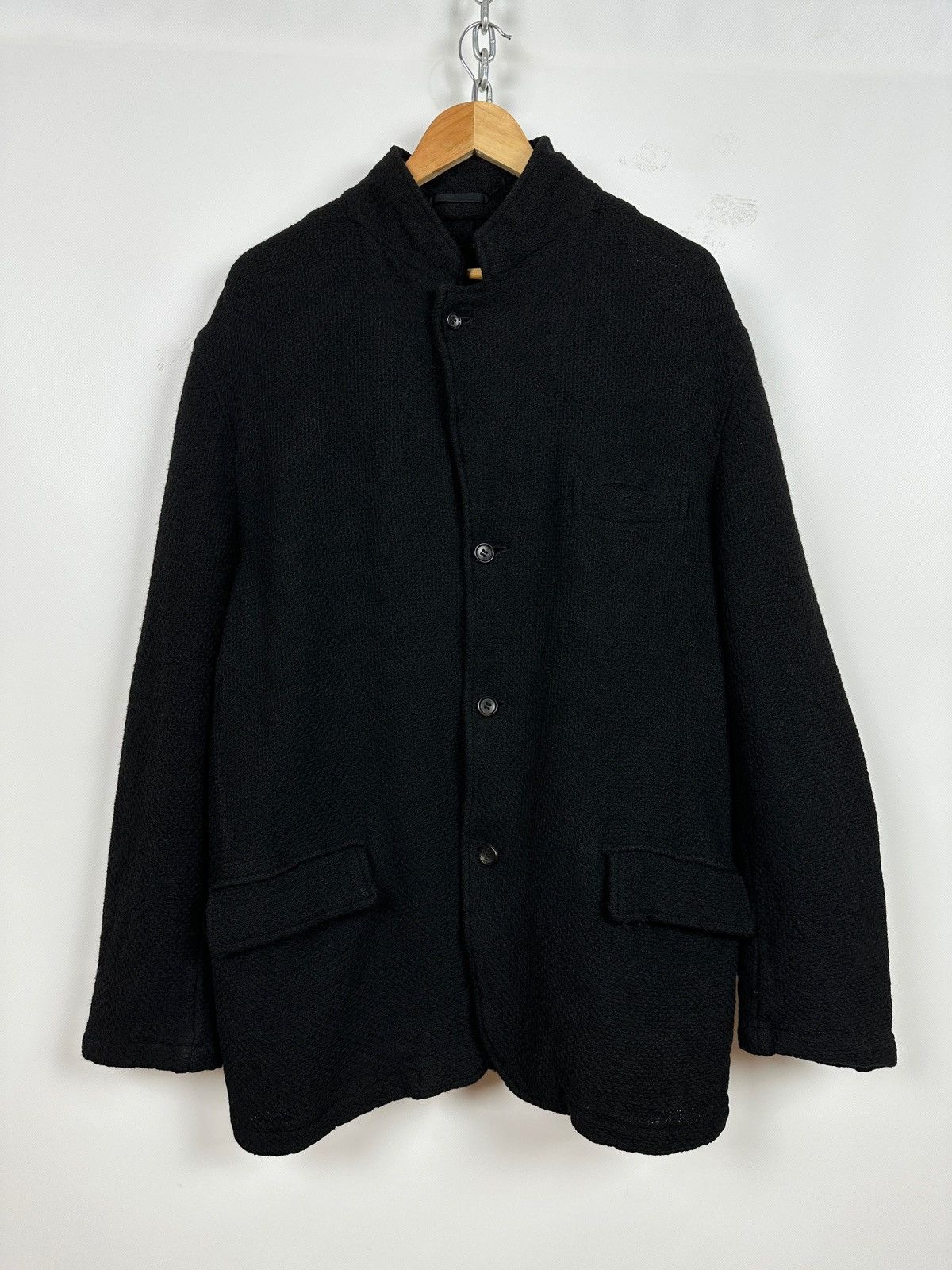Comme des Garcons AD2002 Vintage Comme Des Garcons Homme Wool Knit Coat Jacket Size US M / EU 48-50 / 2 - 1 Thumbnail