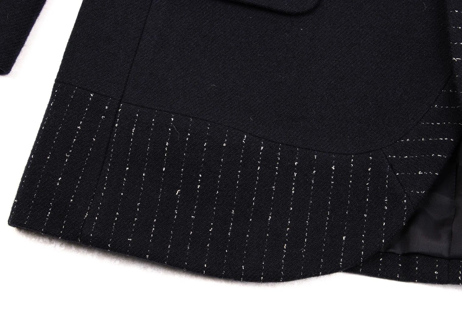 Issey Miyake Wool Design Set-Up in Navy, Size XL Size US 38 / EU 54 - 7 Thumbnail