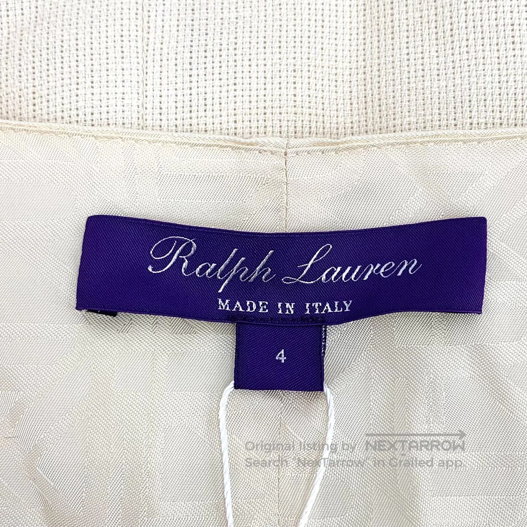 Polo Ralph Lauren Ralph Lauren Beige Linen V-neck Sleeveless Single-breasted Size XL / US 12-14 / IT 48-50 - 6 Thumbnail