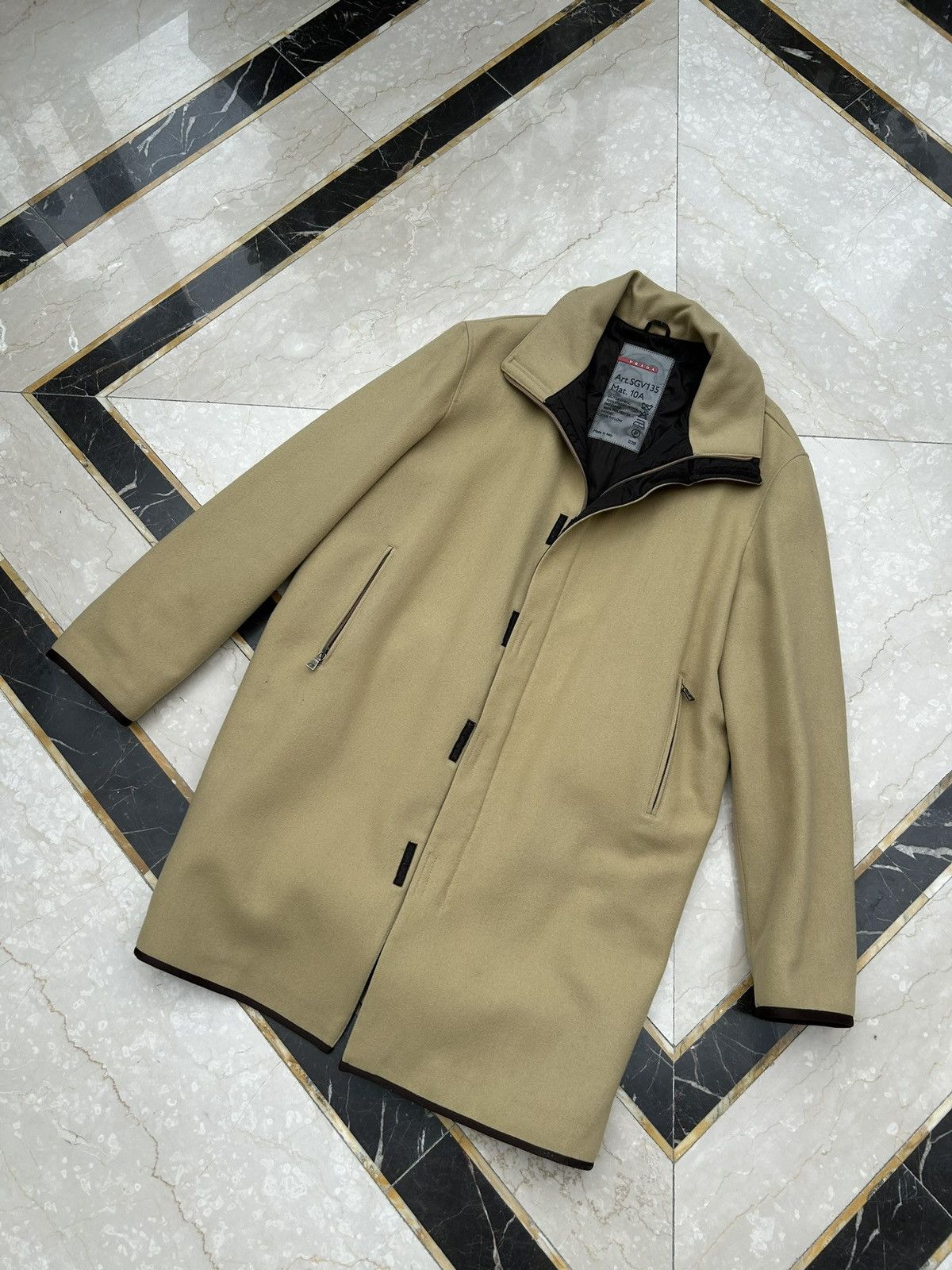 image of Coat Prada in Khaki, Men's (Size Large)