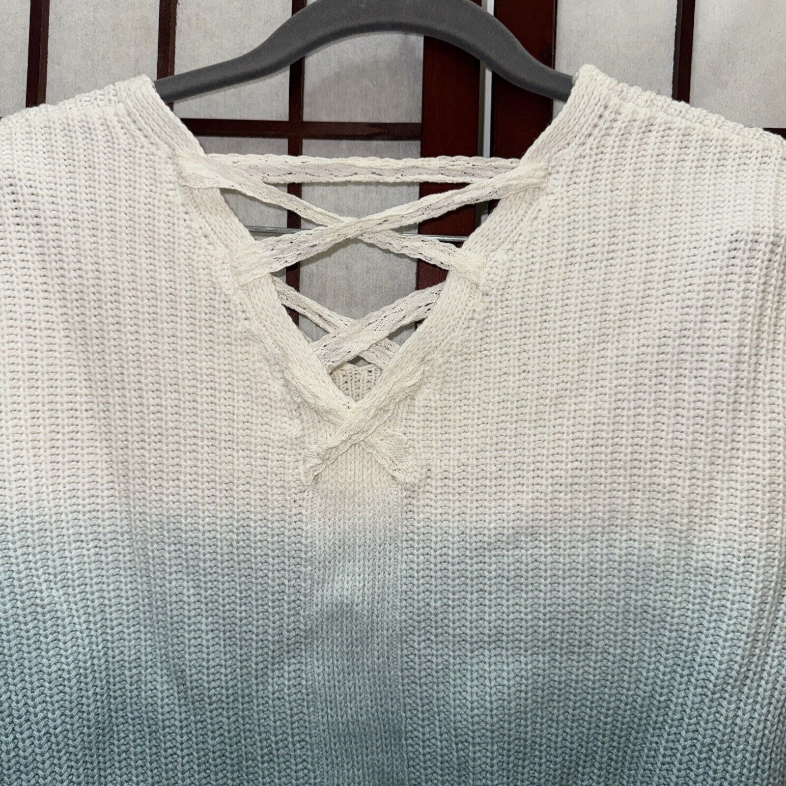 Other Justice Top Turquoise Ombre Sz 12 Pullover Chunky Cable Knit Size XL / US 12-14 / IT 48-50 - 11 Thumbnail