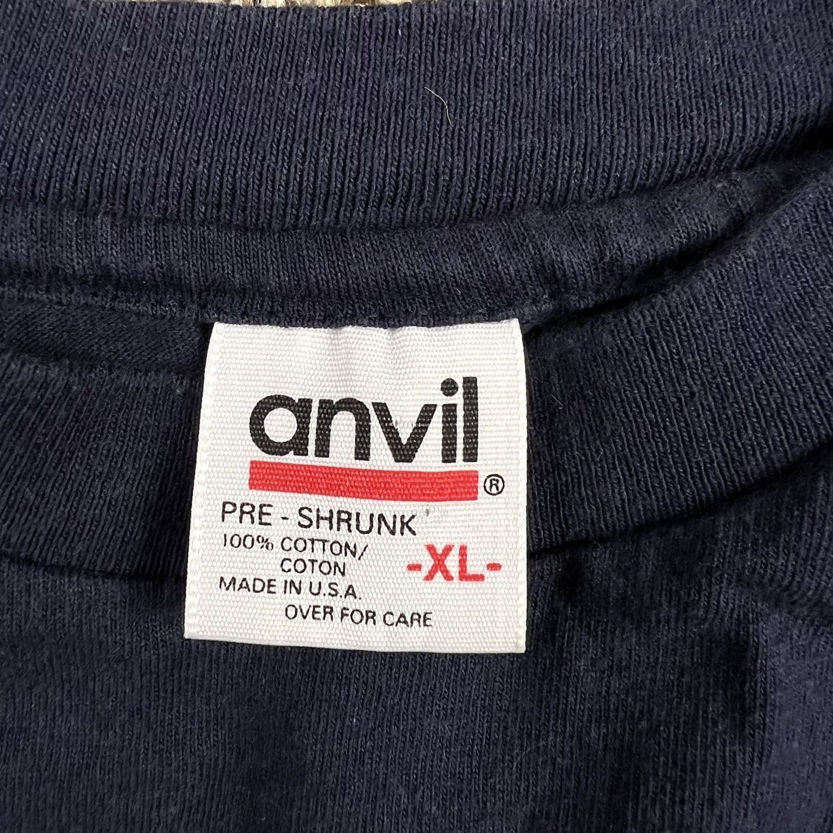 Anvil VINTAGE San Juan Puerto Rico T-Shirt XL Selvedge Pocket Single Stitch 90s Anvil Crew Neck Blue 100% Cotton USA Men Size US XL / EU 56 / 4 - 2 Thumbnail