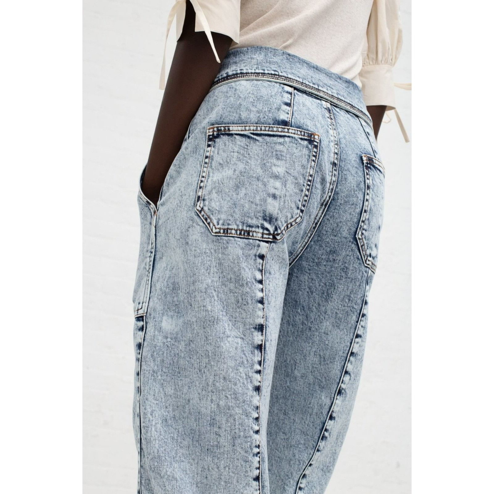 Ulla Johnson Ulla Johnson $395 Storm Jeans Tie Waist Cotton Blnd Acid Was Size 26" / US 2 / IT 38 - 5 Thumbnail