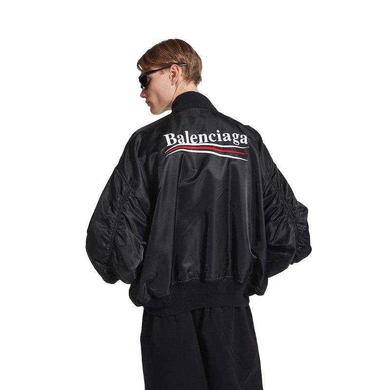 Balenciaga o1in1g0326 555 / Political Campaign Varsity Jacket in Black Size US M / EU 48-50 / 2 - 4 Thumbnail