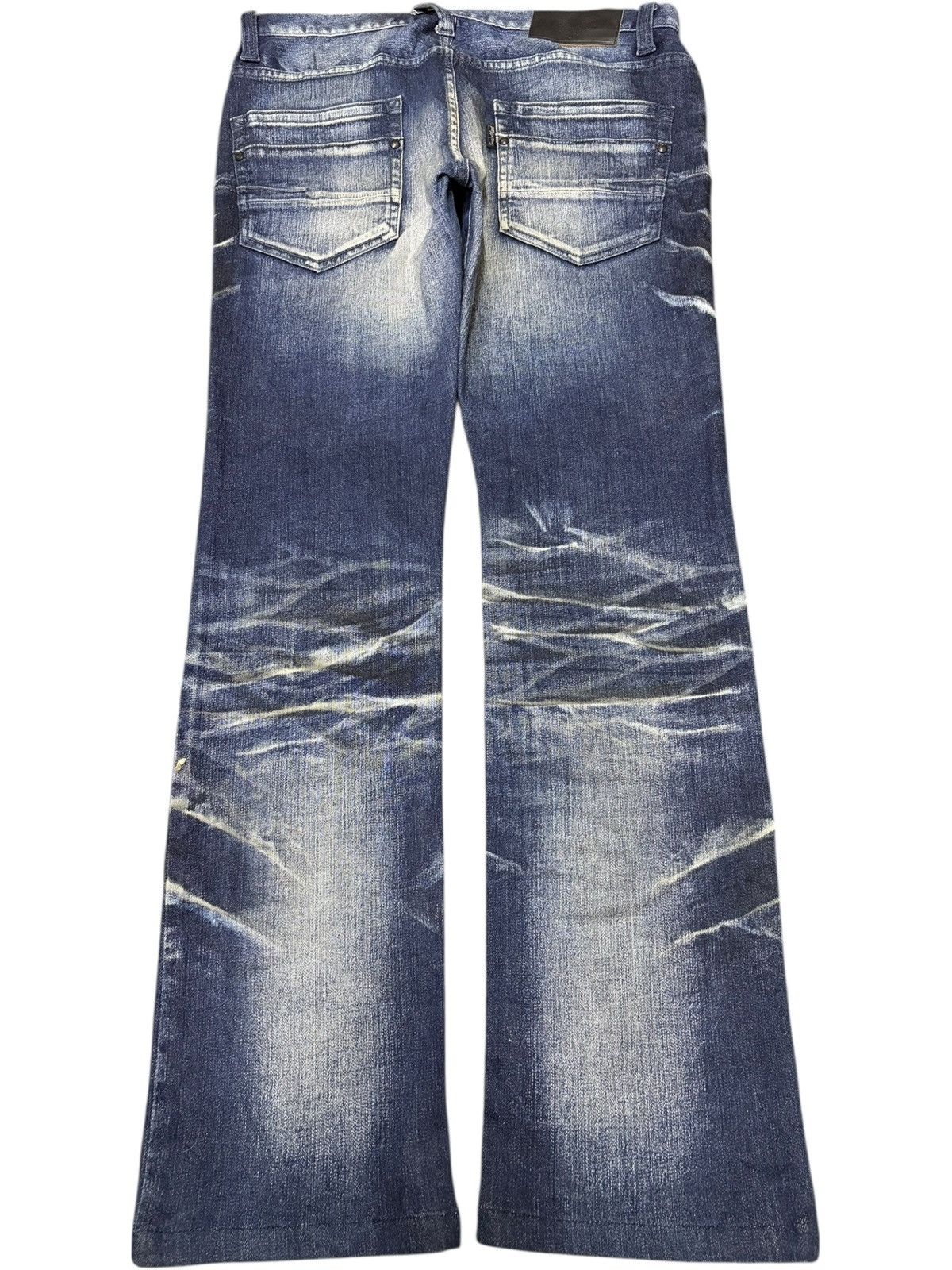Tornado Mart Vintage Tornado Mart Indigo Wash Low Rise Flare Jeans Size 31" - 2 Thumbnail