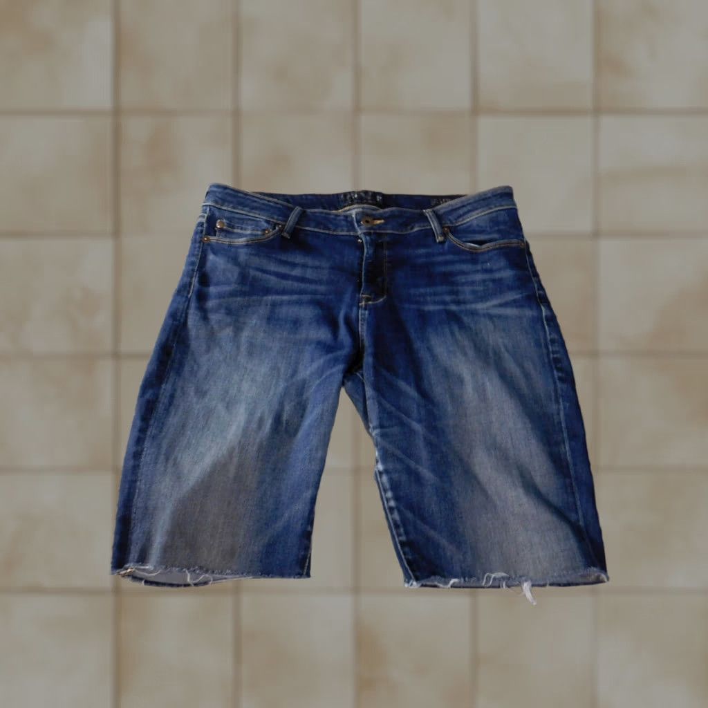 Gap lucky brand denim shorts women 14 blue cut-off distressed dark classic stretch Size 24" / US 00 / IT 34 - 1 Thumbnail