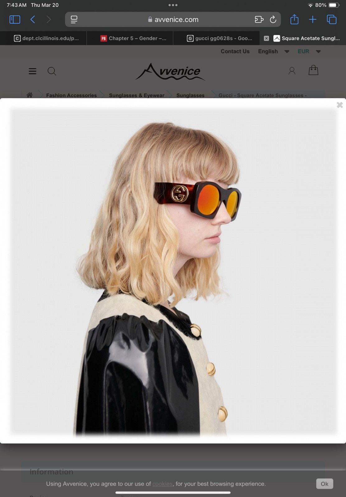 Gucci Oversized fun chunky Gucci sunglasses Size ONE SIZE - 6 Thumbnail