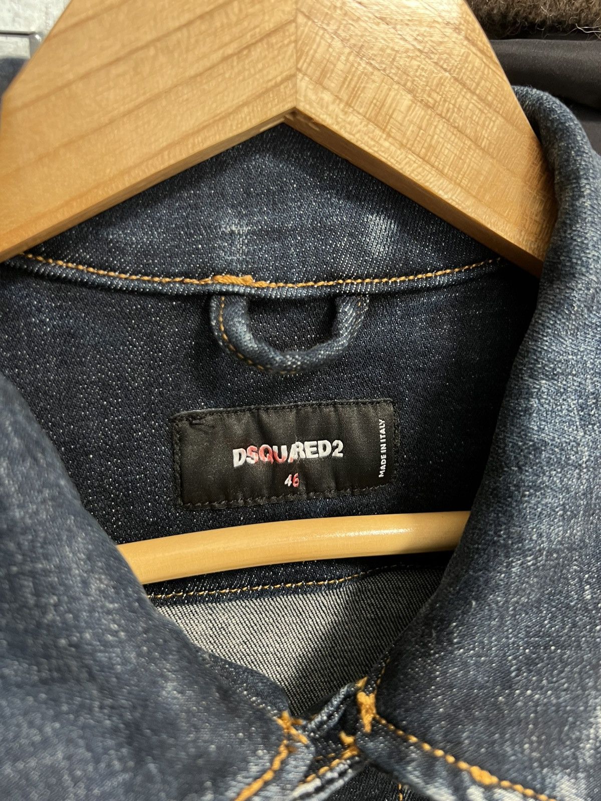 Dsquared2 Dsquared2 Mens Denim Jeans Jacket Back Logo Sz 46 Distressed Size US S / EU 44-46 / 1 - 9 Thumbnail