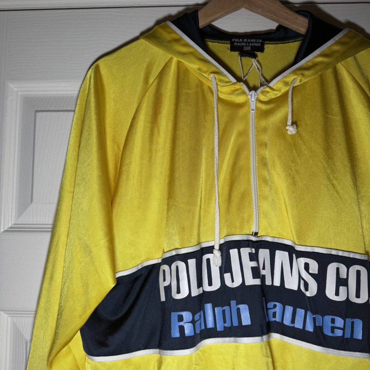 Vintage Vintage Polo Jeans Hooded Jersey Top Sz L Size US L / EU 52-54 / 3 - 5 Thumbnail