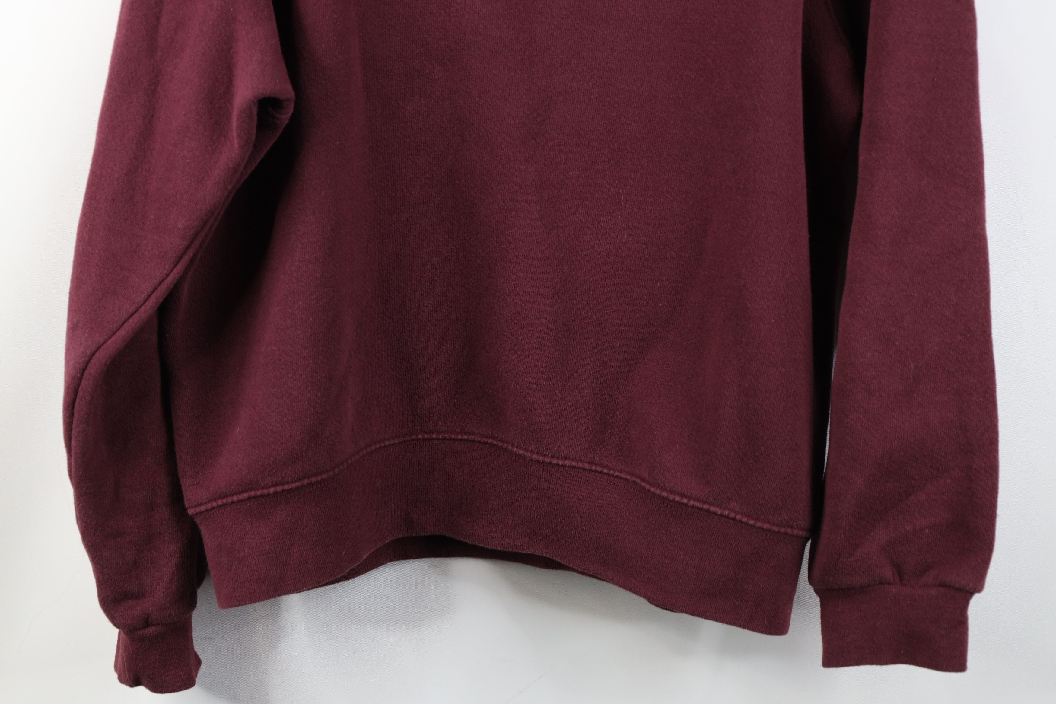 Vintage Vintage 90s Streetwear Blank Crewneck Sweatshirt Burgundy Size US M / EU 48-50 / 2 - 12 Thumbnail