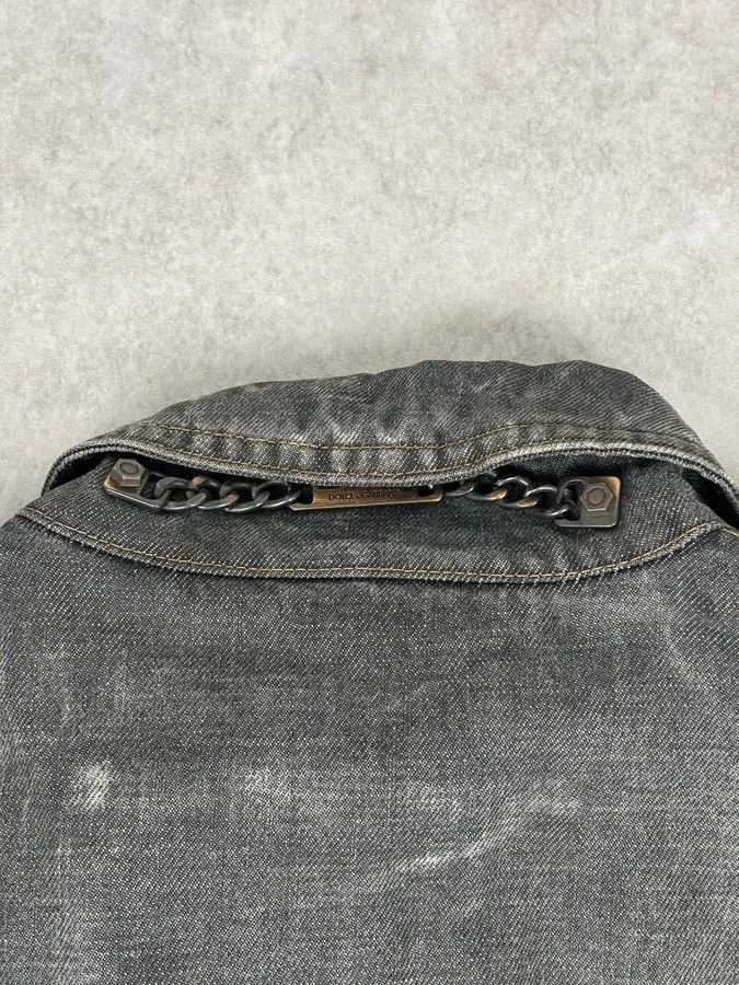 Dolce & Gabbana AW2003 Dolce & Gabbana Grey Eroded Denim Jacket Size US XL / EU 56 / 4 - 10 Thumbnail