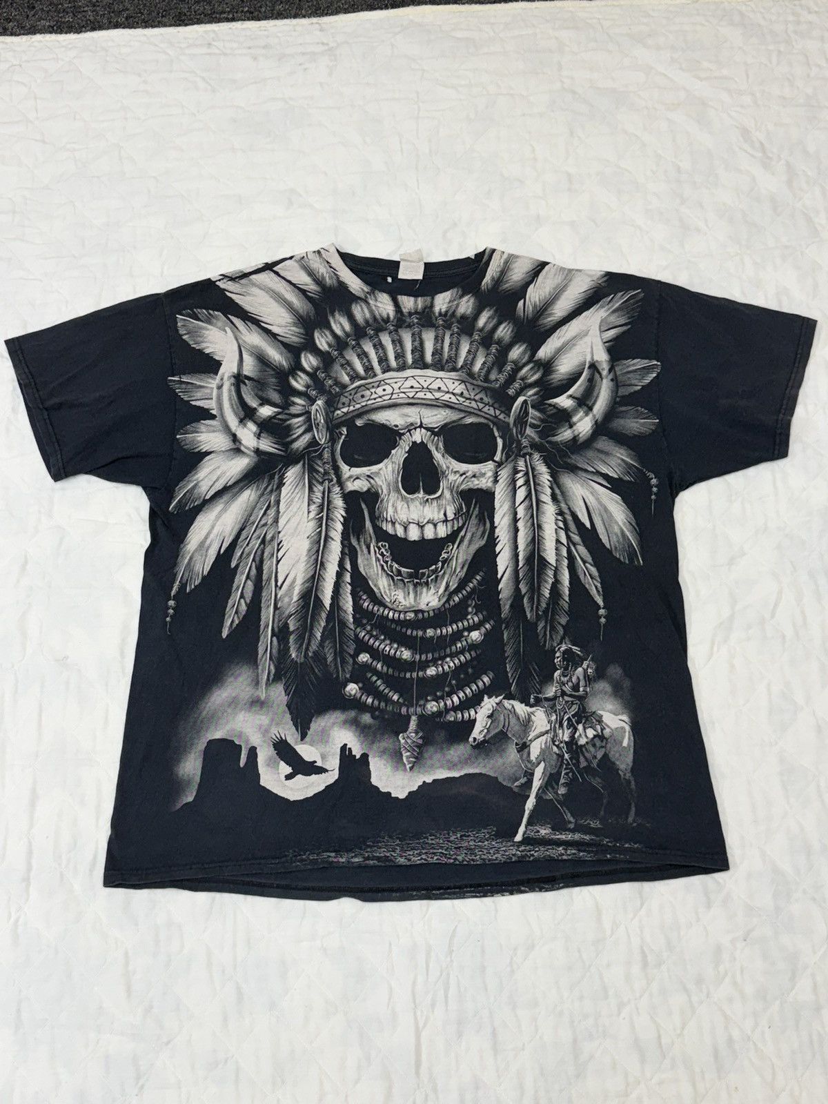 Other Vintage Native American Chief Skull black t-shirt Size US XXL / EU 58 / 5 - 1 Thumbnail