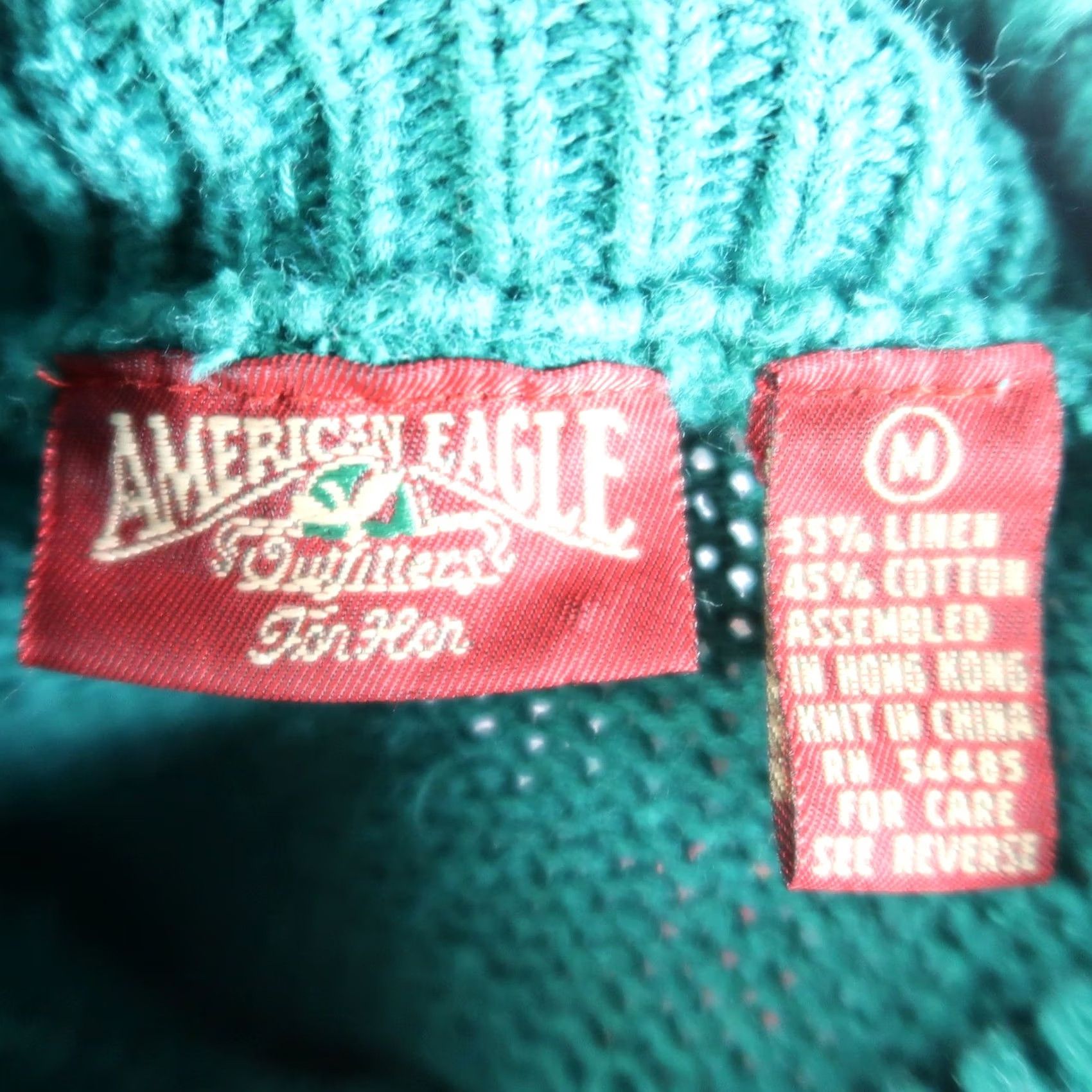 American Eagle Outfitters VINTAGE American Eagle Sweater Green Floral Cotton Knit Adult Medium Womens 90s Size M / US 6-8 / IT 42-44 - 5 Thumbnail