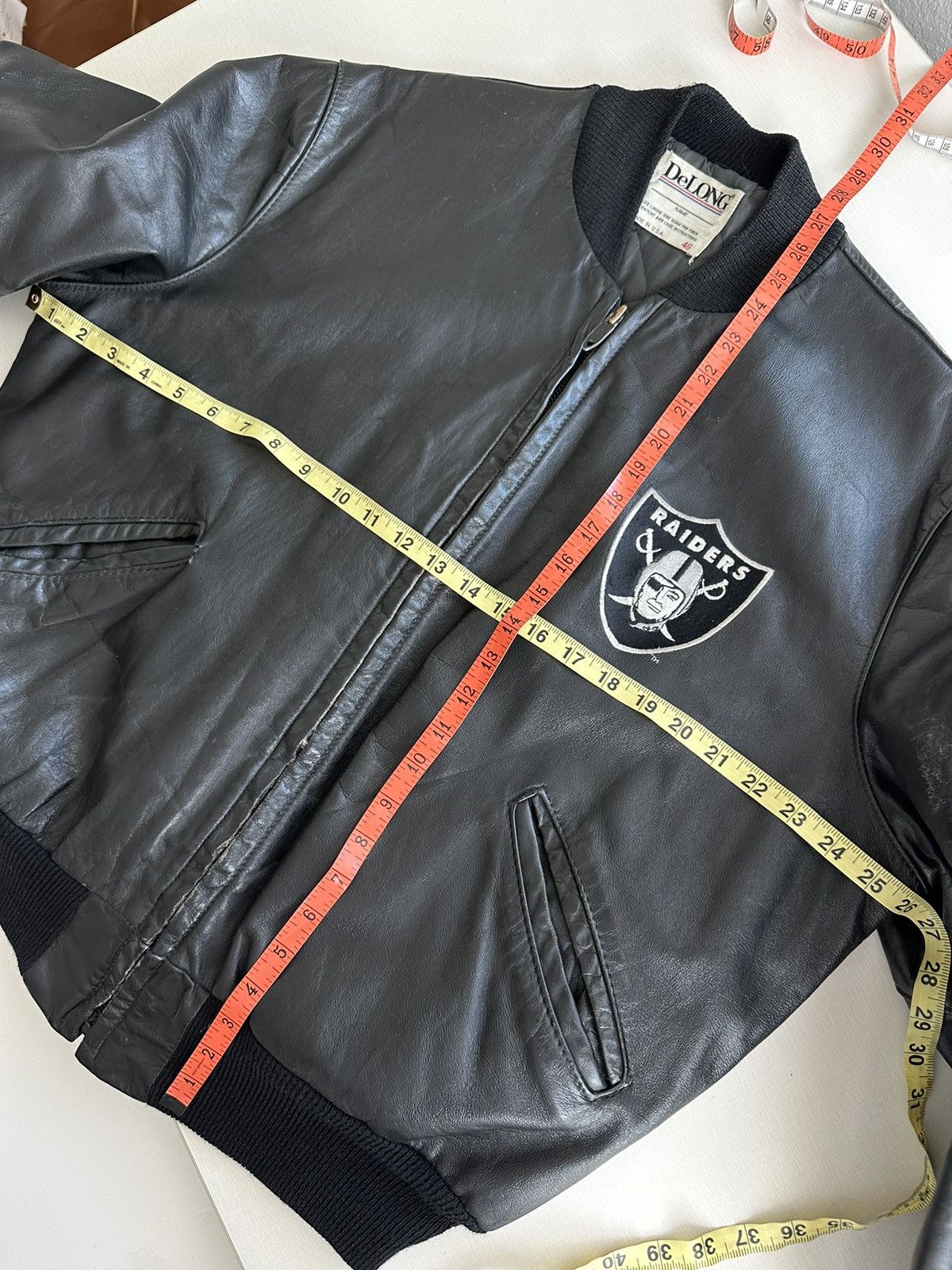 NFL × Vintage Crazy Vintage 80s Oakland Raiders Super Bowl Leather Jacket Size US L / EU 52-54 / 3 - 11 Thumbnail