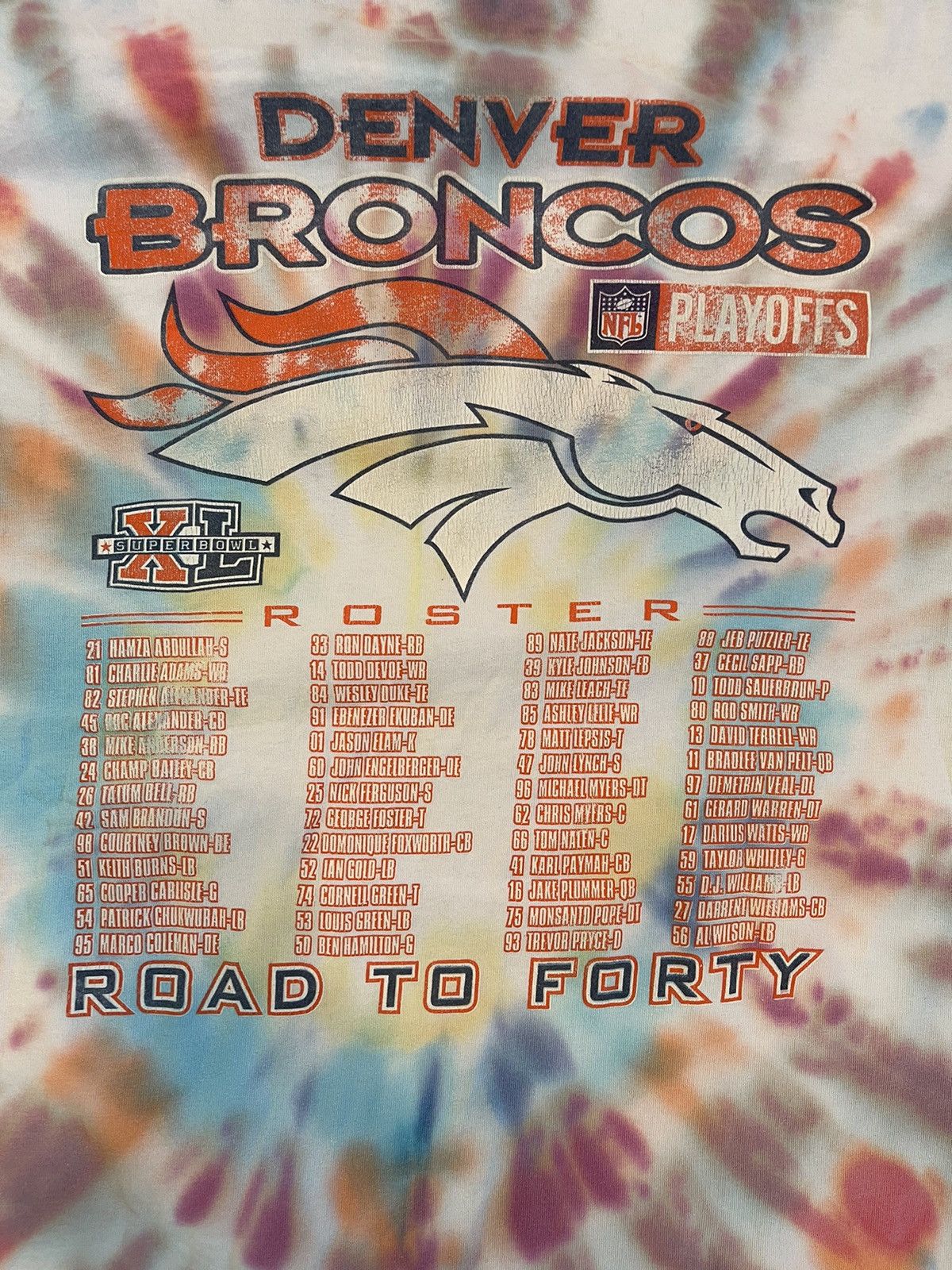 Delta Vintage 2005 Denver Broncos AFC West Champs Tie-Dye LS Size US XL / EU 56 / 4 - 7 Thumbnail