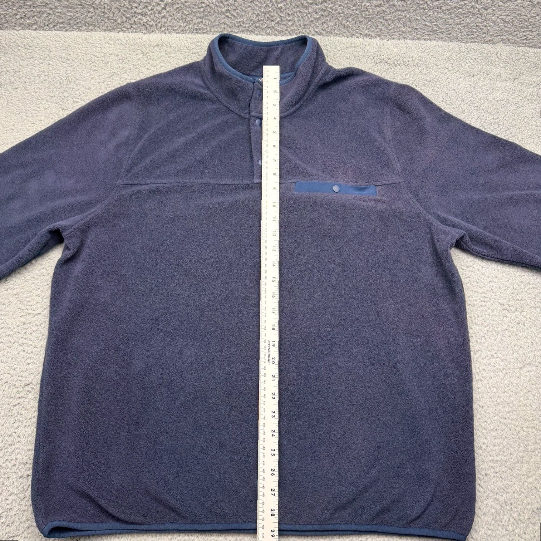 Vintage 32 Degrees Heat Mens XL Navy Blue Fleece Quarter Button Pullover Jacket Size US XL / EU 56 / 4 - 4 Thumbnail