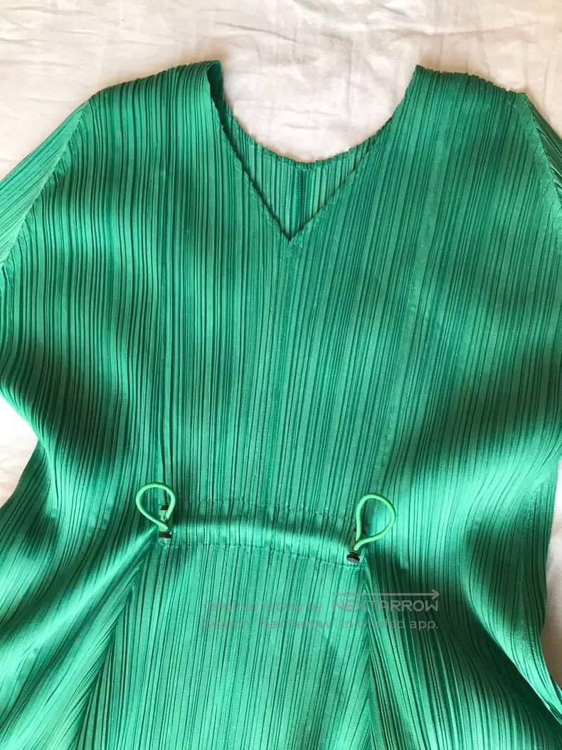 Issey Miyake Issey Miyake Irregular Flared Emerald Green Dress Size L / US 10 / IT 46 - 2 Thumbnail