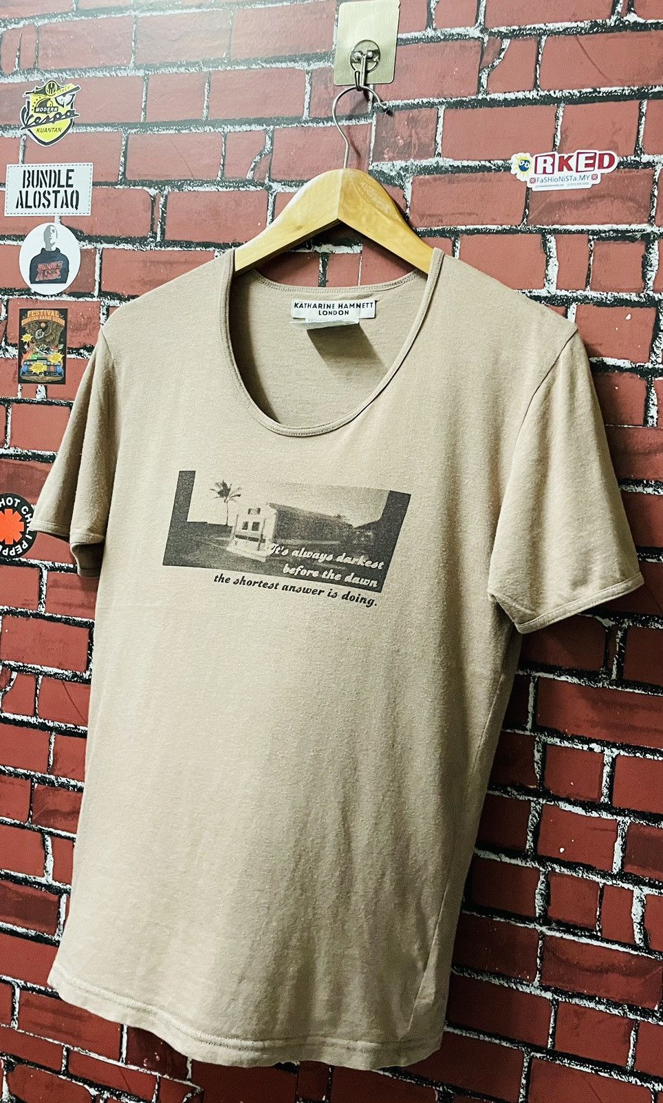 Designer × Japanese Brand × Katharine Hamnett London KATHARINE HAMNETT LONDON CUT & SEWN Size L / US 10 / IT 46 - 3 Thumbnail