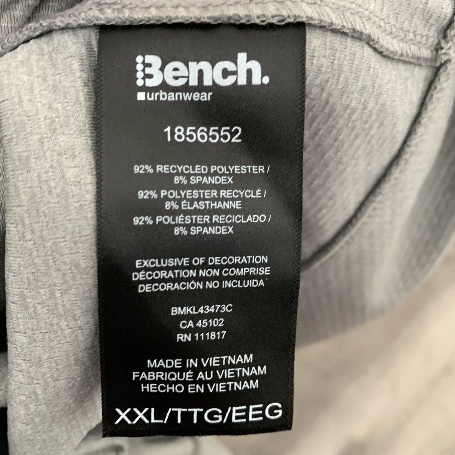 Bench Bench Urbanwear Jacket Mens XXL Gray Full Zip Lightweight Stretch Athletic Size US XXL / EU 58 / 5 - 4 Thumbnail
