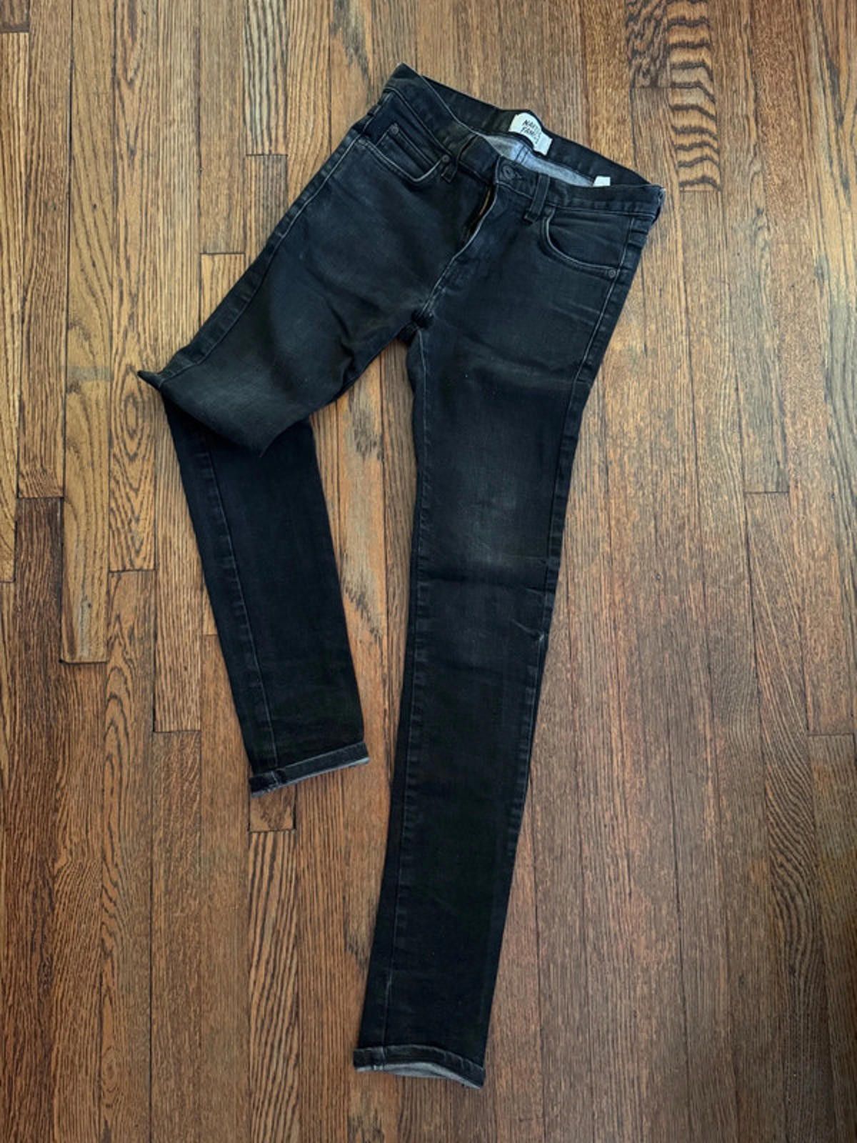 Designer Naked and Famous Black Skinny Denim Size US 29 - 2 Thumbnail