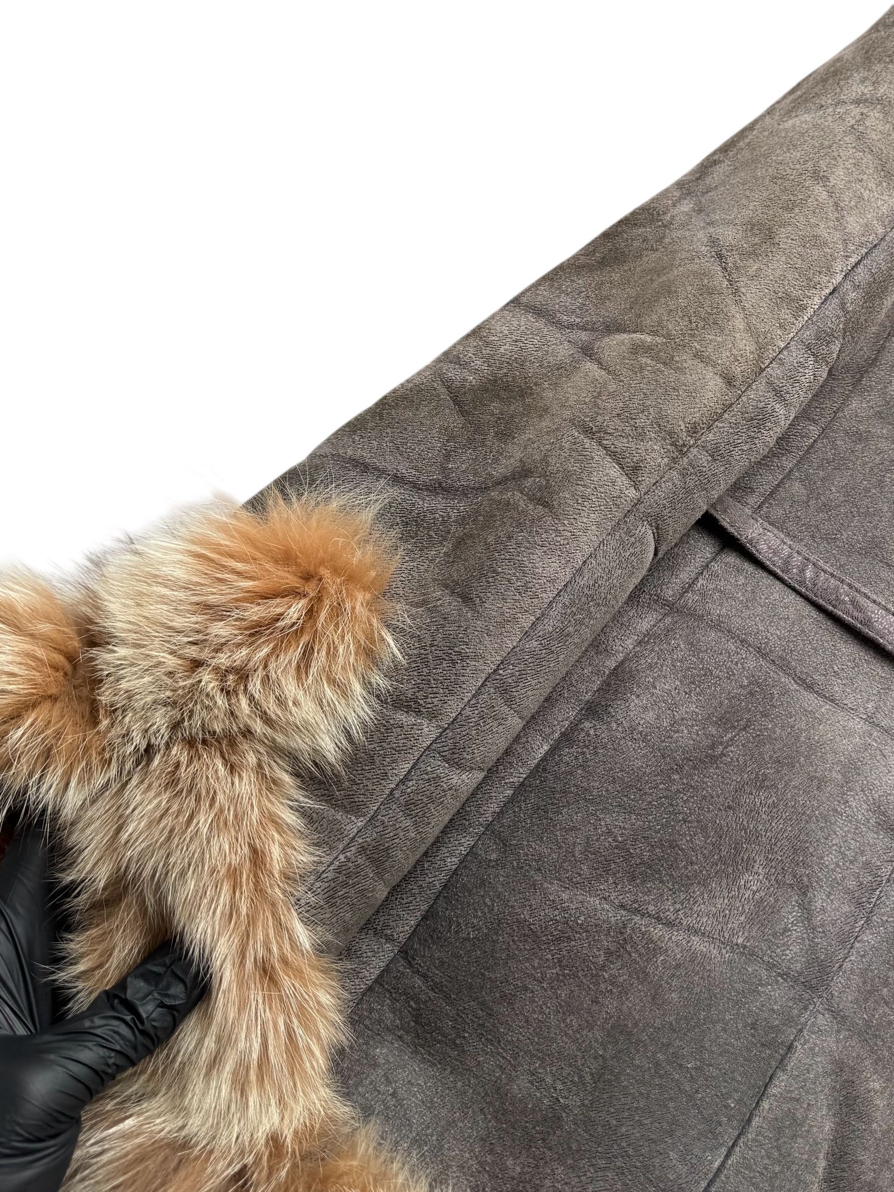Vintage 90's Real Sheepskin Coat With Real Fur Details (V411) Size M / US 6-8 / IT 42-44 - 9 Thumbnail