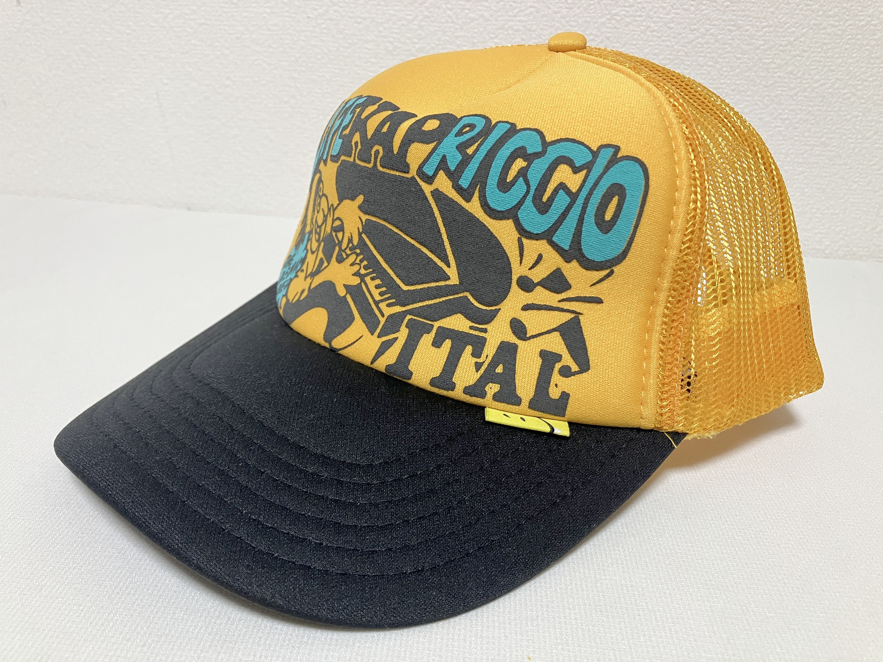 Kapital kapital life kapriccio truck cap hat trucker yellow black Size ONE SIZE - 1 Thumbnail
