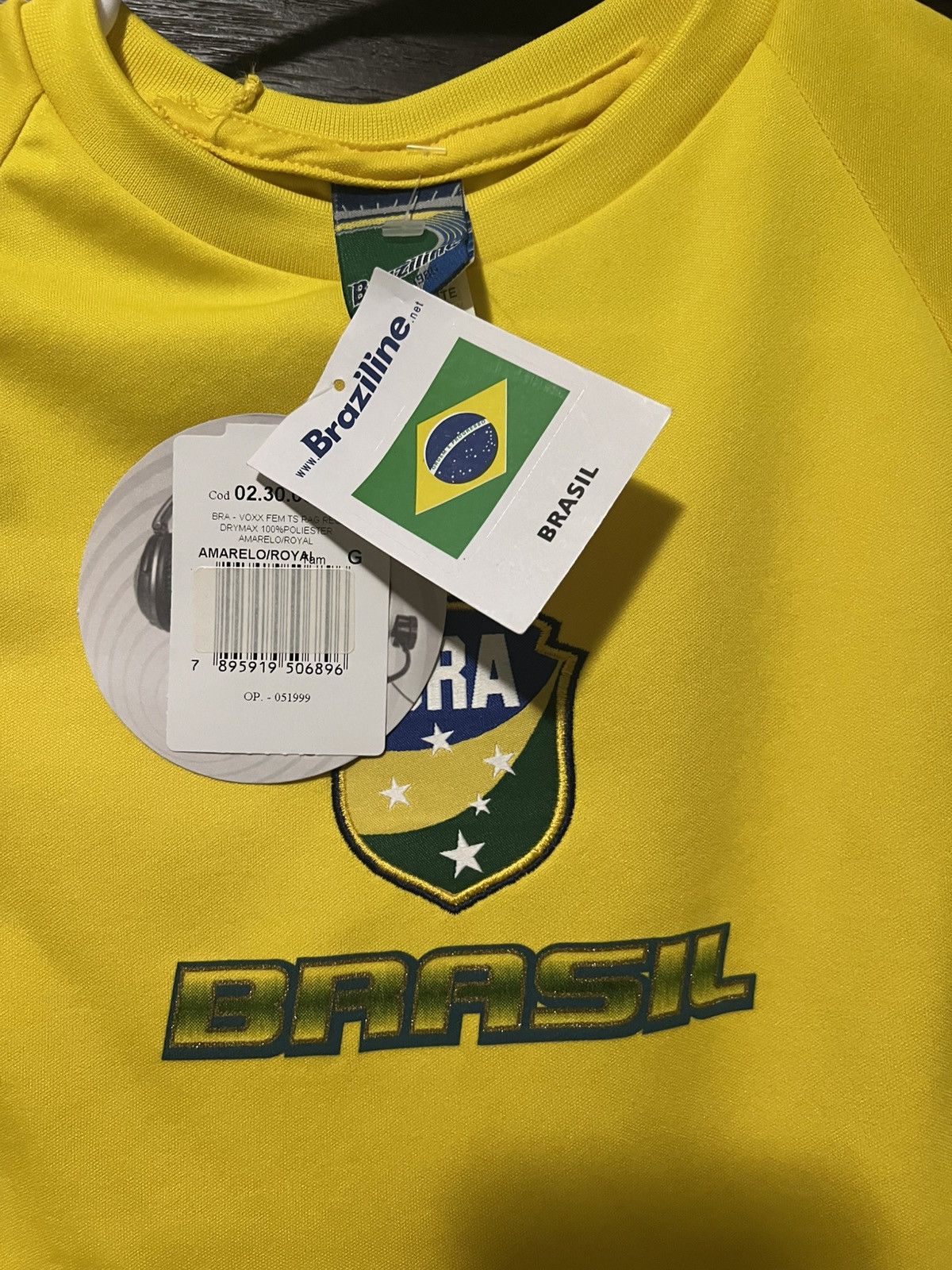 Other Brasil Jersey Mens LG Yellow Green Brazil Soccer Shirt Size US L / EU 52-54 / 3 - 4 Thumbnail