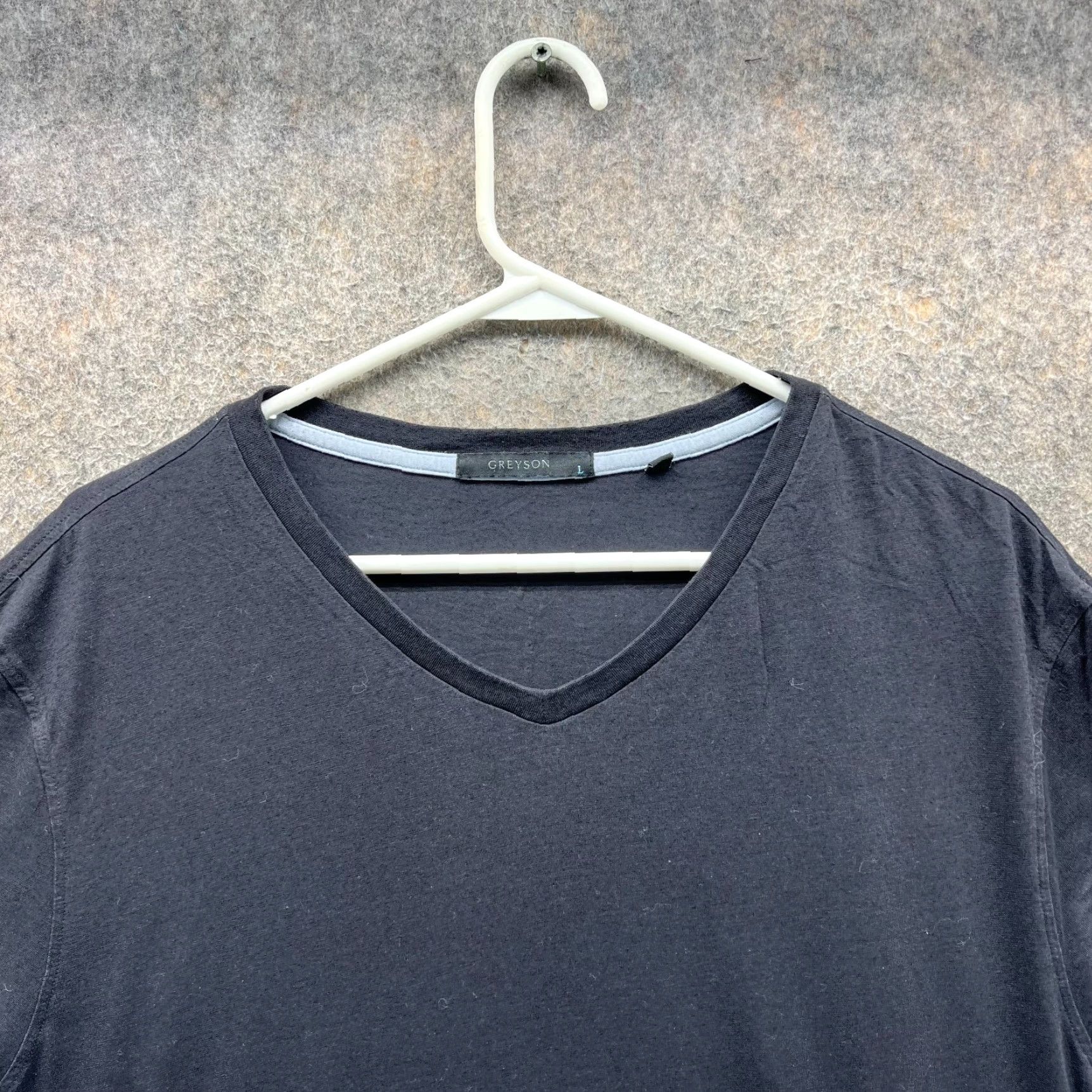 Vintage Greyson Shirt Men Large Black V-Neck T-Shirt Pima Cotton Logo Size US L / EU 52-54 / 3 - 7 Thumbnail