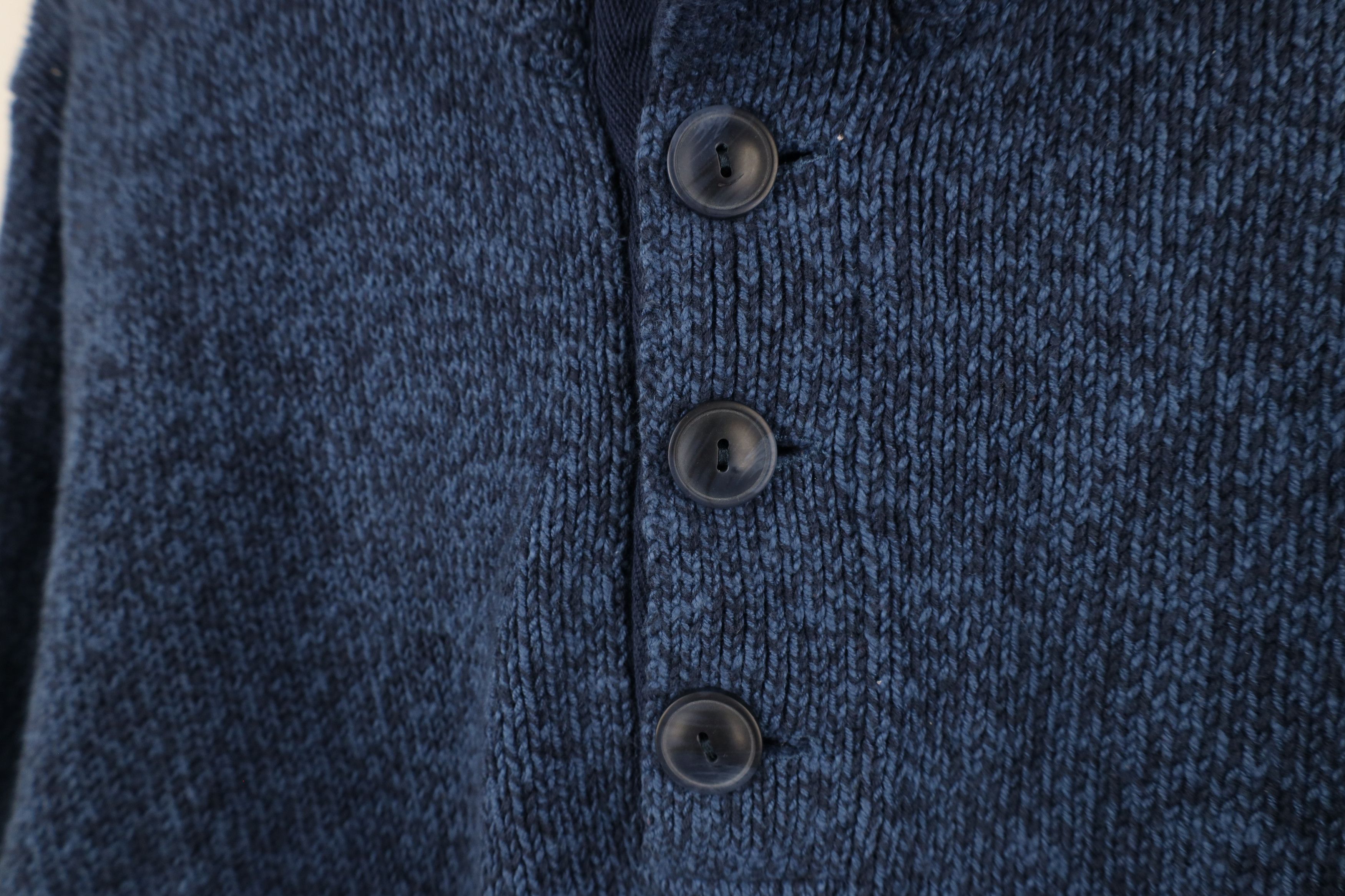 L.L. Bean × Vintage Vintage LL Bean Ribbed Knit Henley Pullover Sweater Blue Size US L / EU 52-54 / 3 - 6 Thumbnail