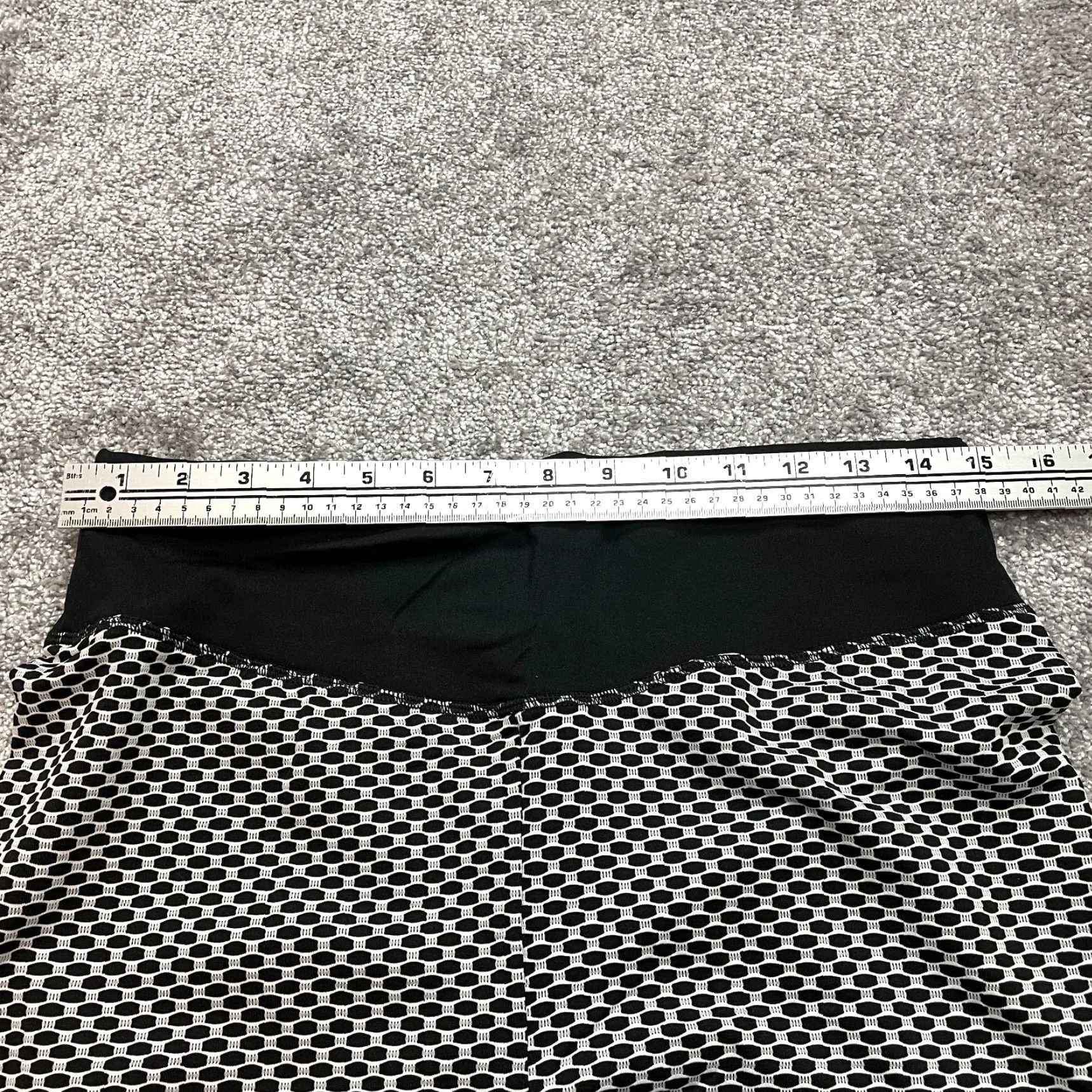 FARIS VINTAGE Lafaris Leggings Womens XL White Black Yoga Stretch Textured Pants New NWT 30x26 Size 40" / US 18 - 7 Thumbnail