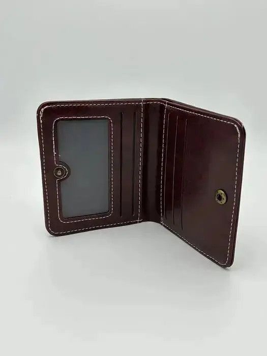 Japanese Brand Y2K Leather Cross Wallet (burgundy) Size ONE SIZE - 4 Thumbnail