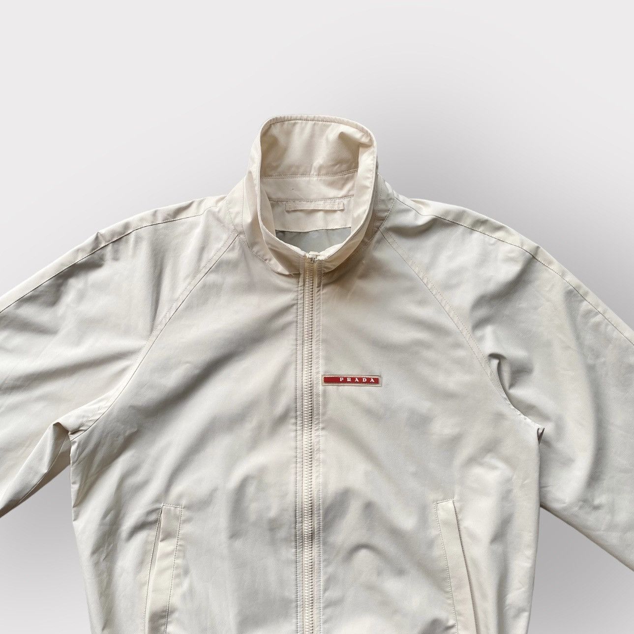 image of 2014 Prada Sport Technical Fabric Jacket in Cream, Men's (Size Small)