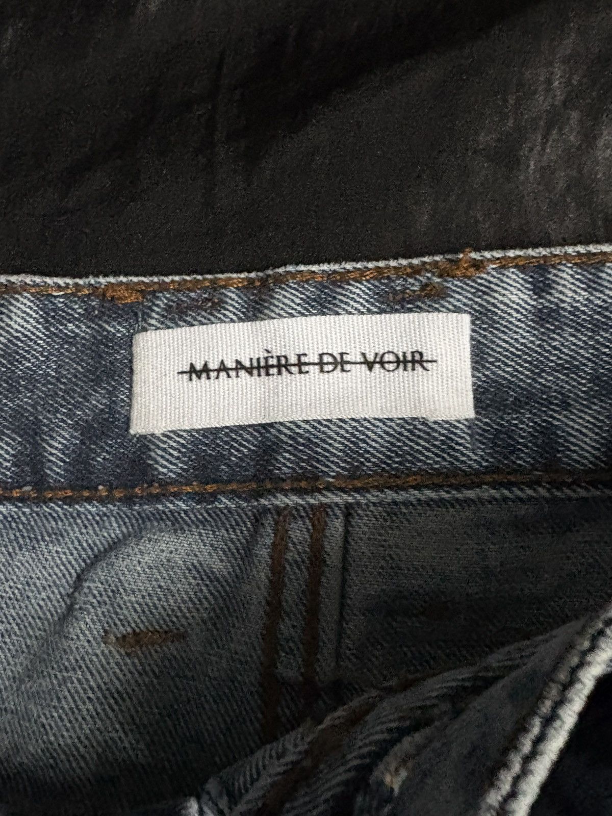 Maniere De Vior Adam in Blue Wash Wide Leg Belted Jeans Size US 32 / EU 48 - 4 Thumbnail