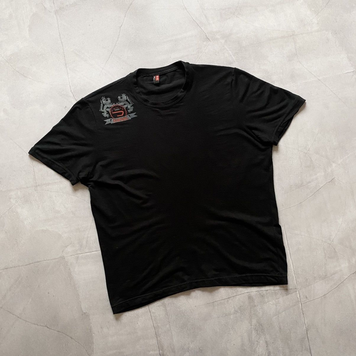 Diesel 00s Rare Diesel Big Logo Cute Ed Hardy Vibe T-Shirt Tee Y2K Size L / US 10 / IT 46 - 2 Thumbnail