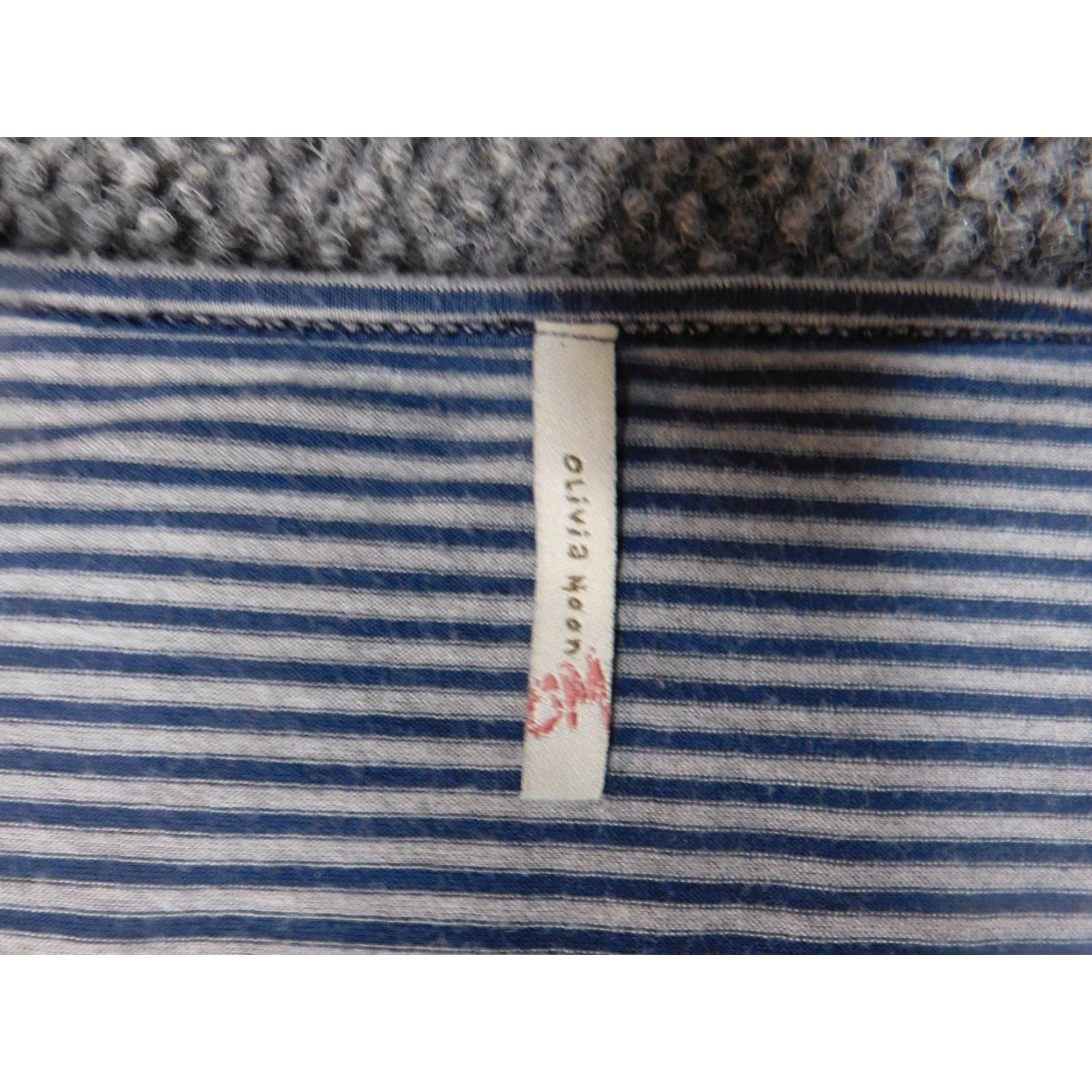 Vintage Olivia Moon Womens Blouse XL Blue Striped Crew Neck Sleeveless Pullover Casual Stretch Regular Size XL / US 12-14 / IT 48-50 - 4 Thumbnail