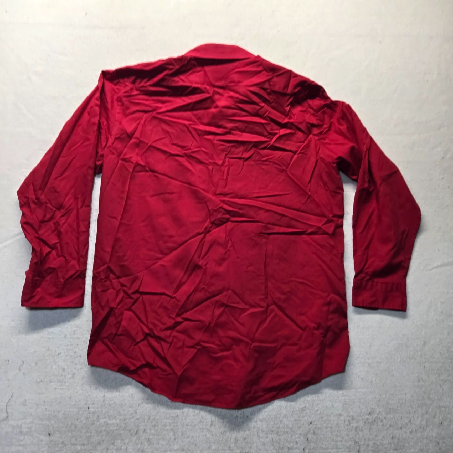Blair John Blair Shirt Button-Up Long Sleeve Adult Mens LT Red Solid Button-Down Pocket Lined All Seasons Casual Travel Workwear Tall Large 17.5 Size US L / EU 52-54 / 3 - 8 Thumbnail