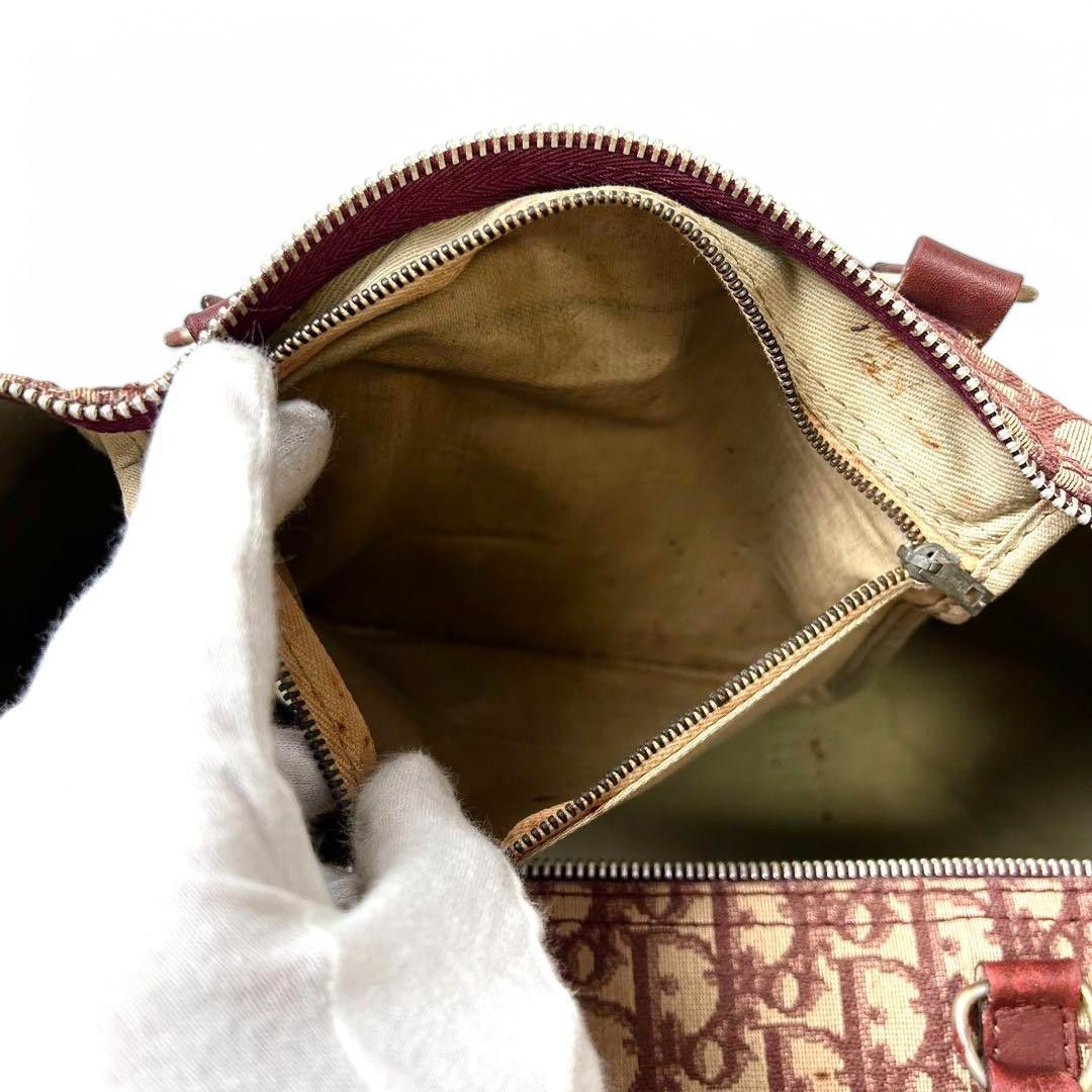 Dior Dior - Boston Trotter Handbag Leather Monogram Bordeaux Size ONE SIZE - 6 Thumbnail