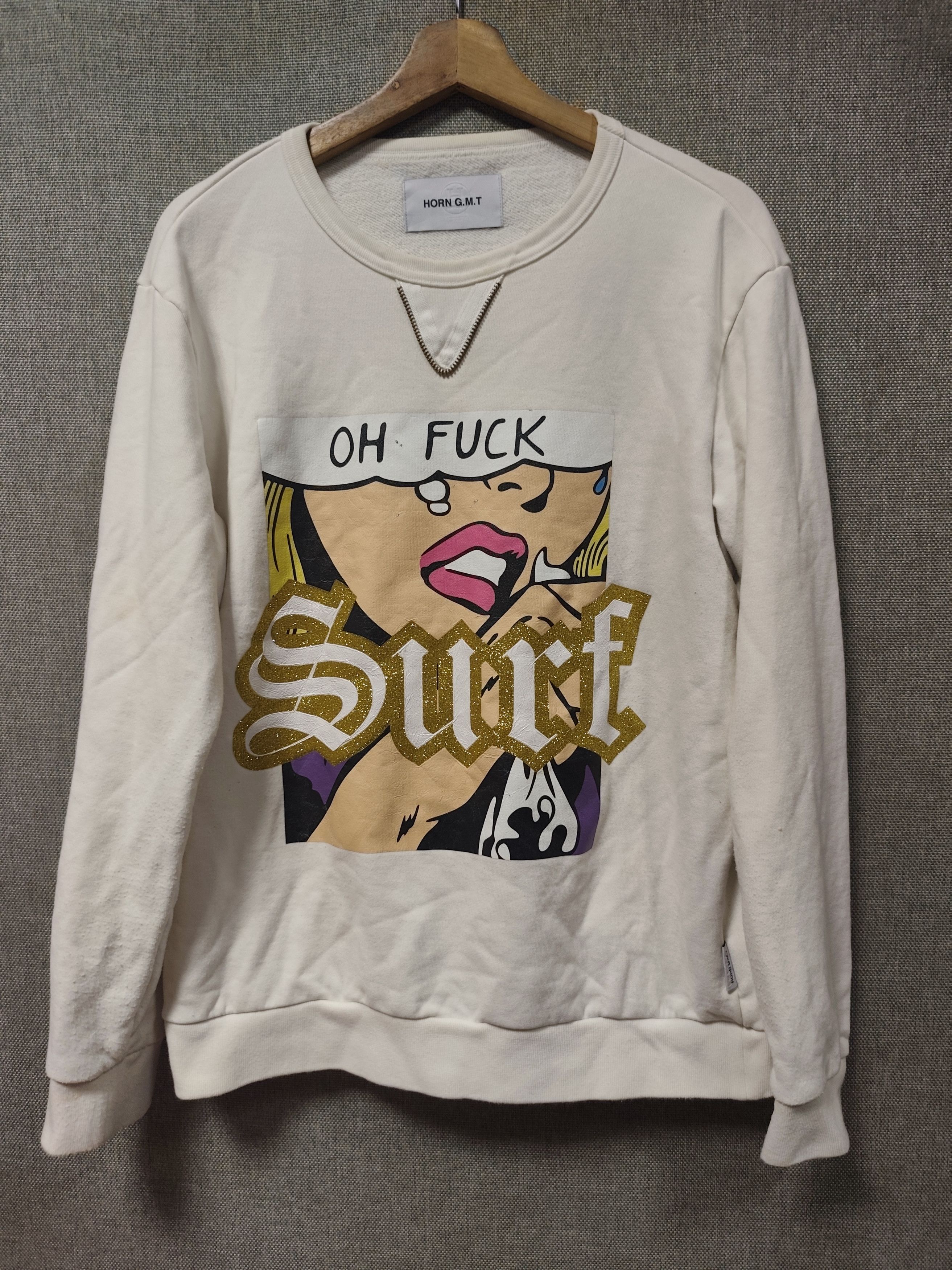 Japanese Brand Sweatshirt Horn G.M.T Oh Fuck Surf Size US M / EU 48-50 / 2 - 1 Thumbnail