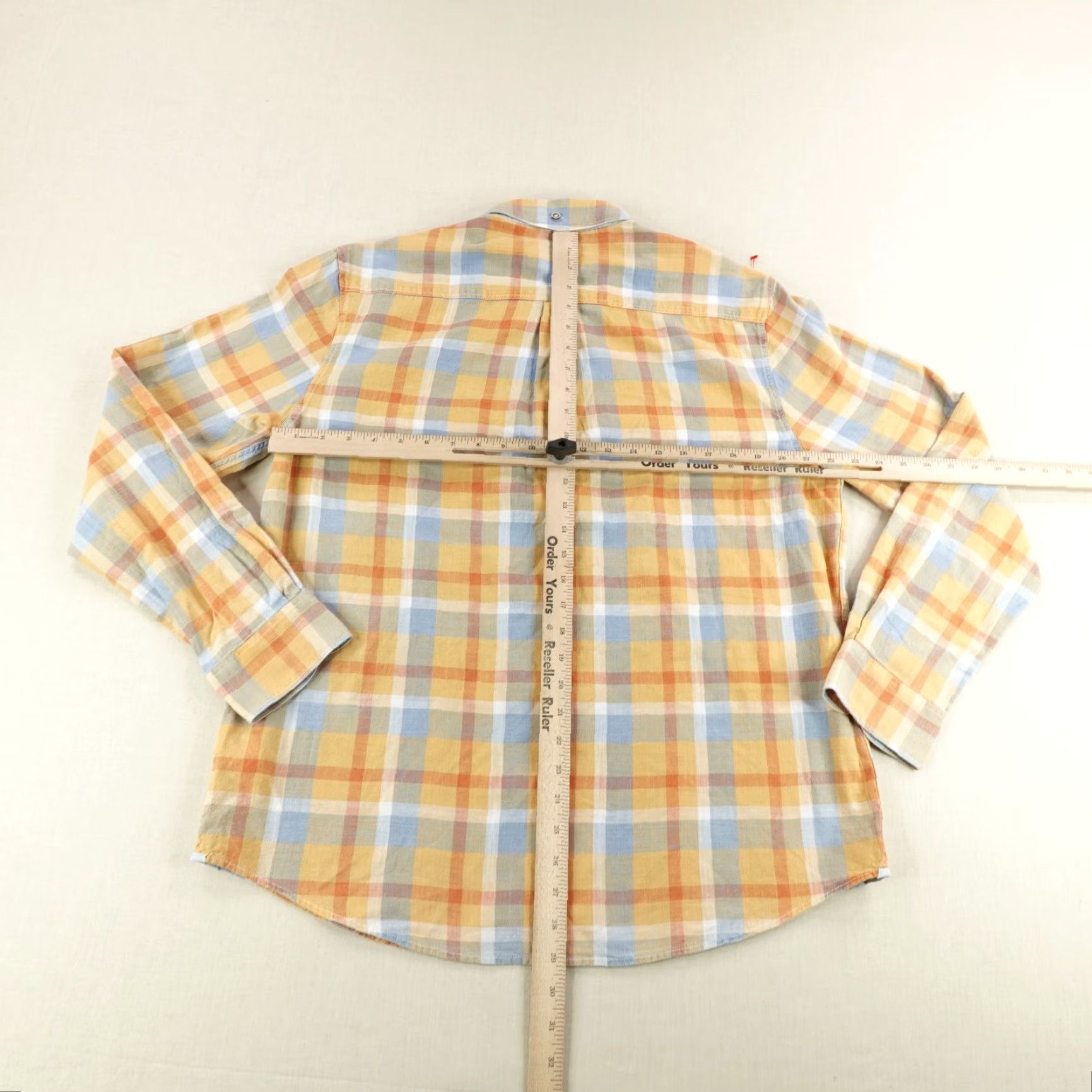 Vintage 32 Bar Blues Plaid Button-Up Shirt Men Large Orange Long Sleeve Casual Outdoor Size US L / EU 52-54 / 3 - 6 Thumbnail