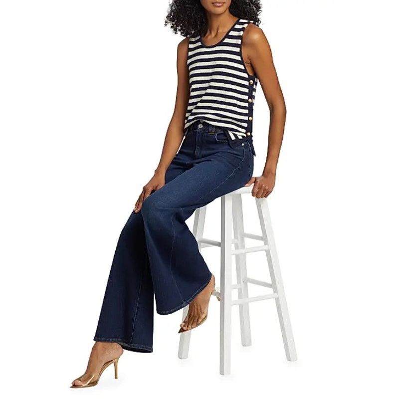 Frame Frame Women Navy Nautical Mariner Sweater Tank Top Size S Size S / US 4 / IT 40 - 2 Thumbnail