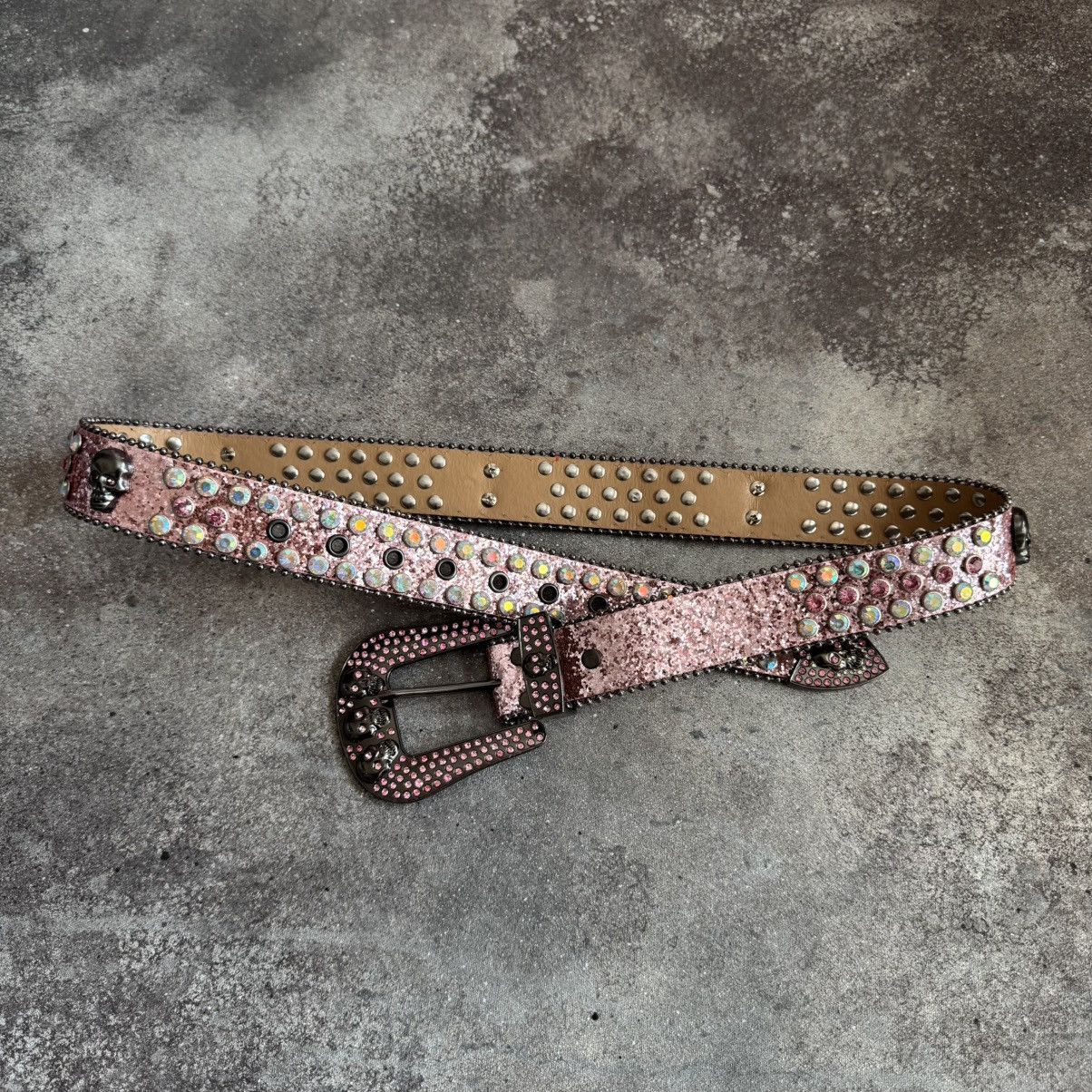 Hysteric Glamour × Japanese Brand Amazing Y2K Skull Rhinestones BB Simon Style Unisex Belt Size ONE SIZE - 2 Thumbnail