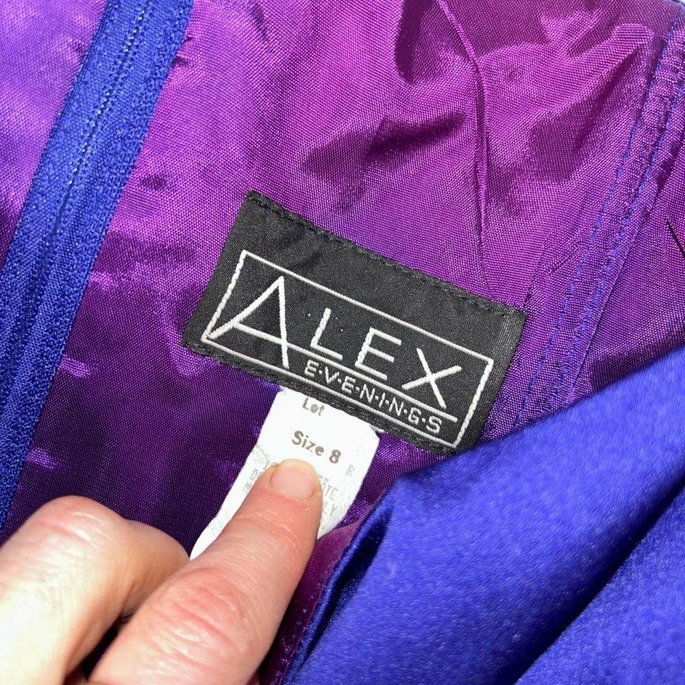 Designer Alex Evenings l Vintage 90s Satin Off The Shoulder Gown 8 Size M / US 6-8 / IT 42-44 - 5 Thumbnail