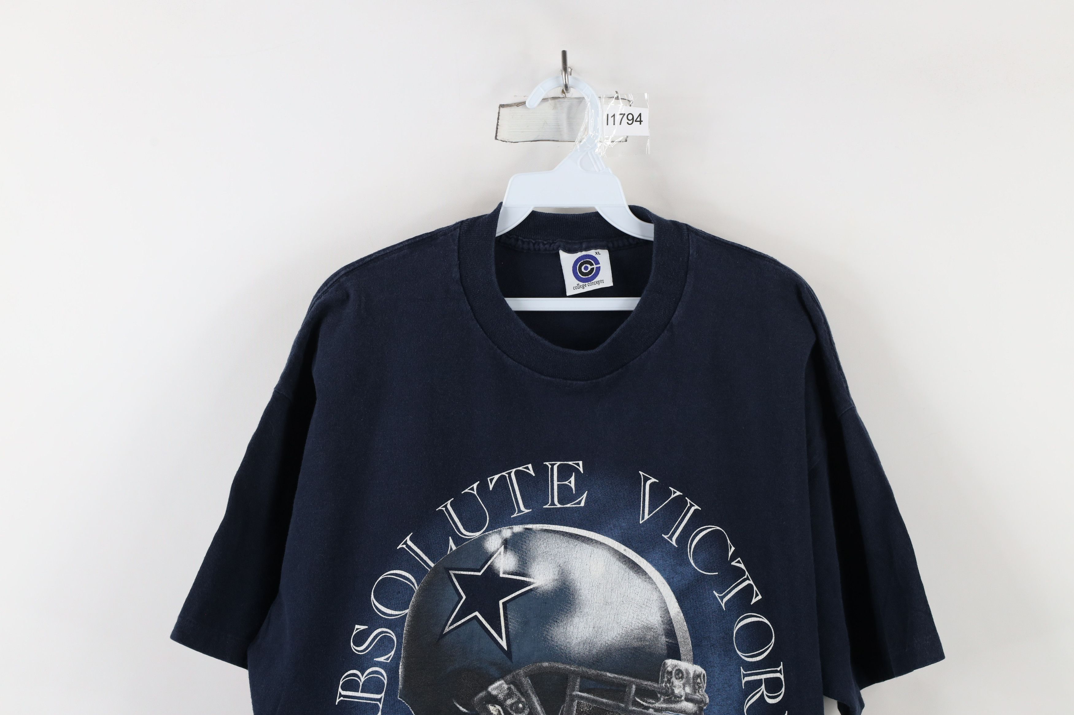 Vintage Vintage 90s Spell Dallas Cowboys Football Helmet T-shirt USA Size US XL / EU 56 / 4 - 2 Thumbnail