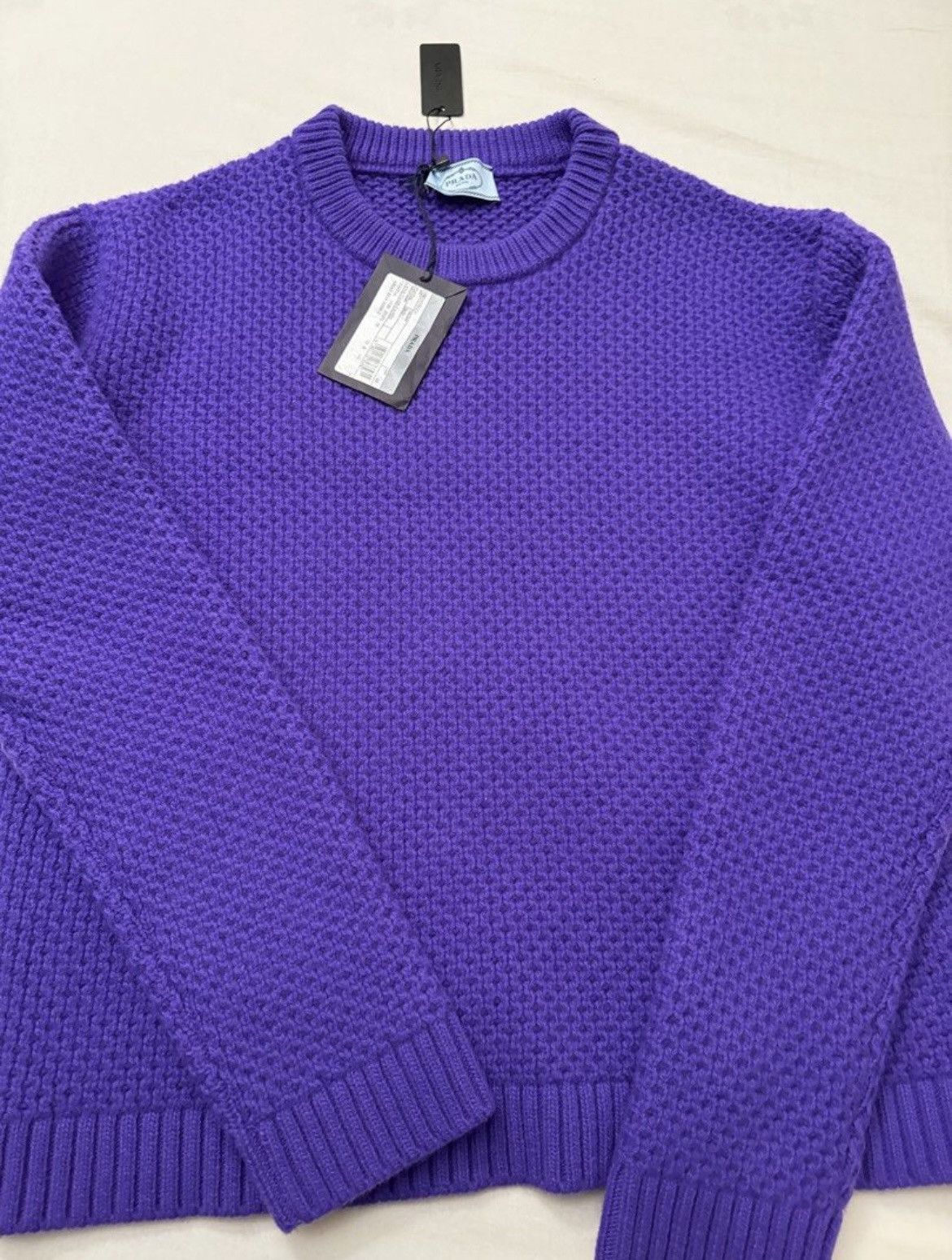 image of Prada Purple Wool/cashmere Knit Sweater - Size 44 (S), Men's