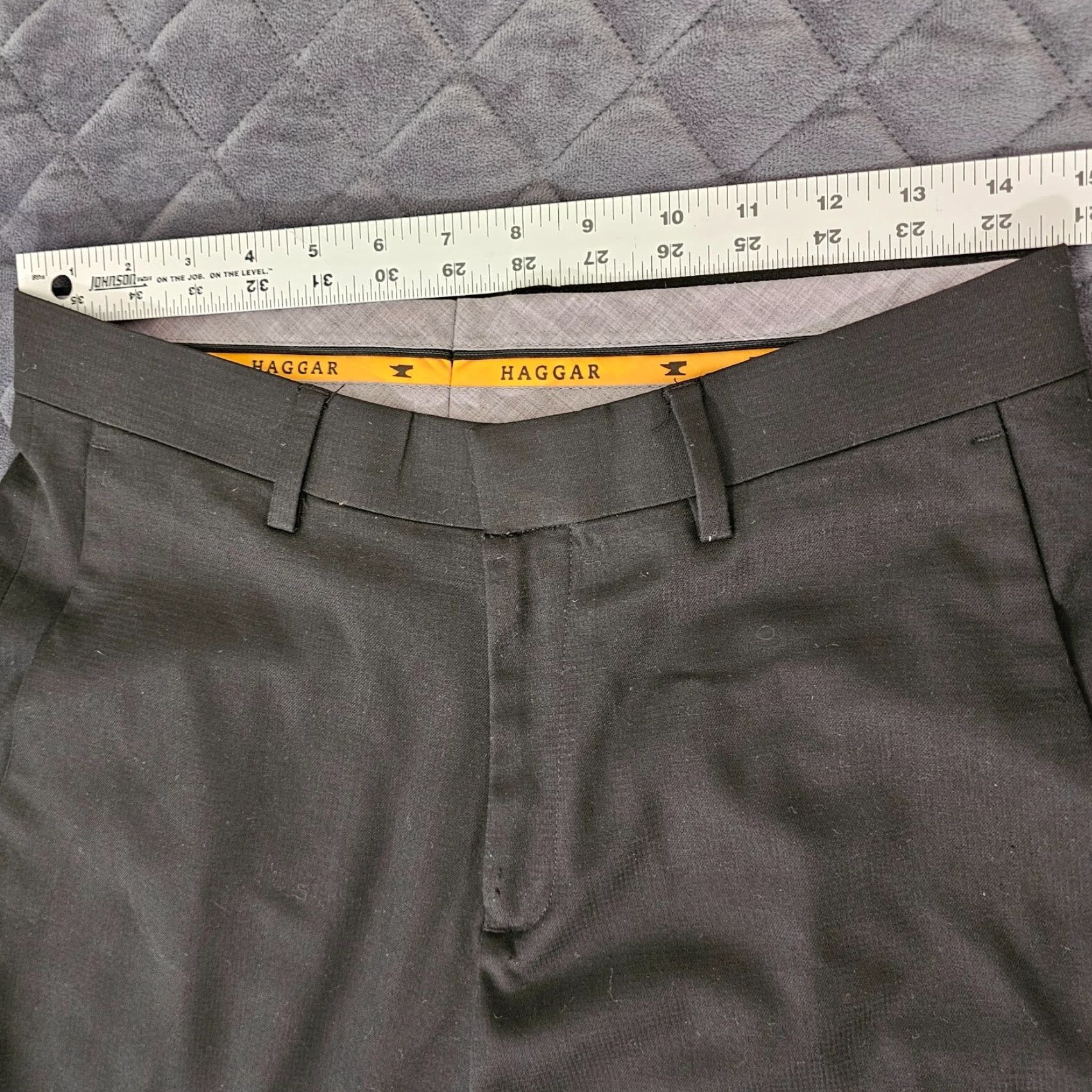 Haggar Haggar Dress Pants Men's 30x32 Black Regular Straight Zip Button Hook & Loop Travel Performance Size US 30 / EU 46 - 5 Thumbnail
