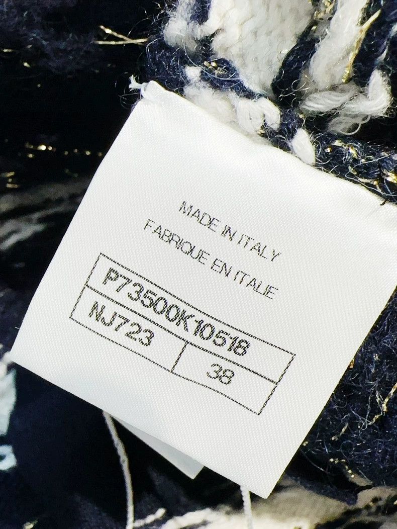 Chanel Chanel 22B dark blue black gold striped knitted skirt Size 25" / US 0 / IT 36 - 7 Thumbnail