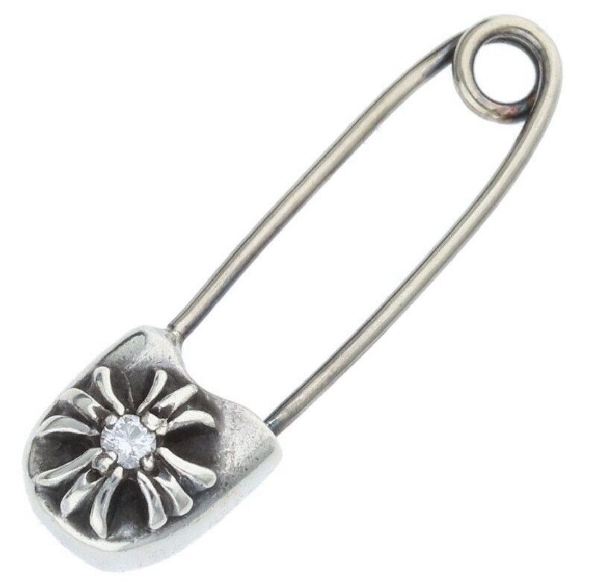 Chrome Hearts Chrome Hearts Safety Pin Diamond Silver Necklace Size ONE SIZE - 1 Thumbnail