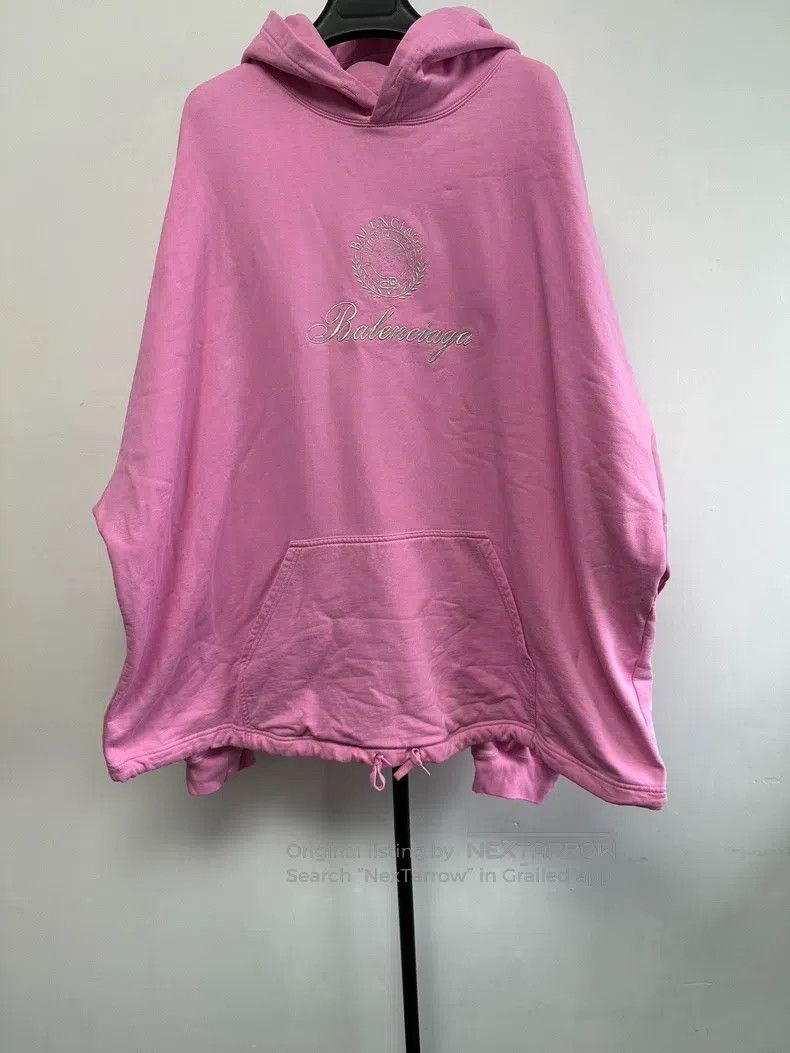 Balenciaga Balenciaga Geometric Pattern Hooded Loose Long Sleeve Swea Size US S / EU 44-46 / 1 - 1 Thumbnail