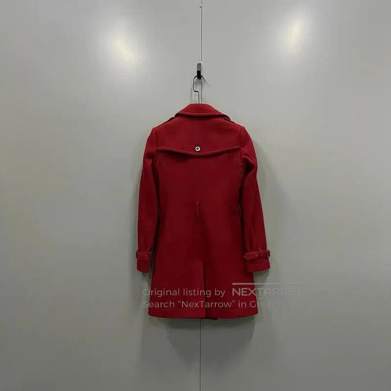 Burberry Burberry Red Cotton Mid-Length Coat. Size XXS / US 00 / IT 34 - 2 Thumbnail