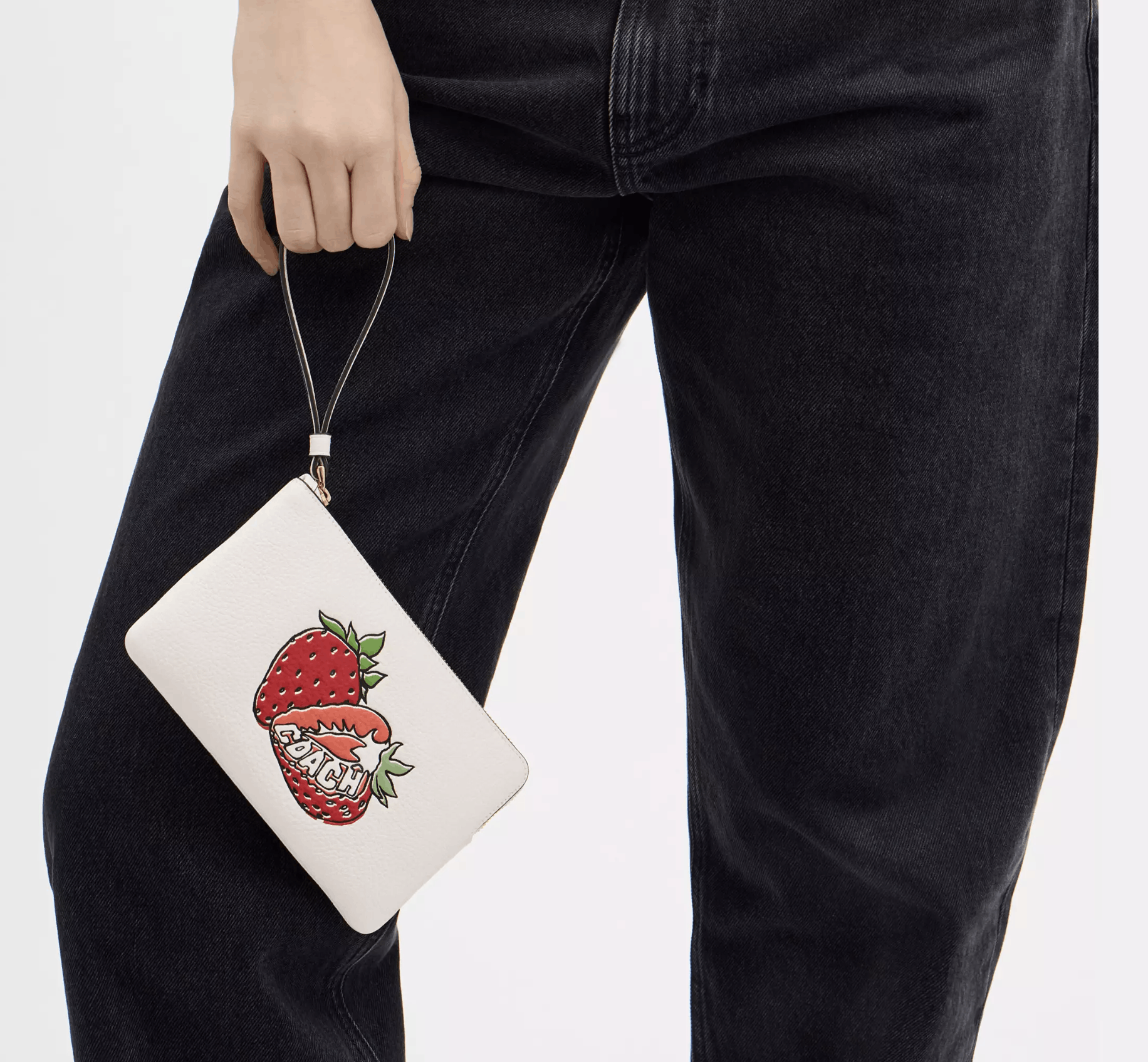 Coach Large Corner Zip Wristlet With Strawberry Graphic CBB79 Size ONE SIZE - 6 Thumbnail